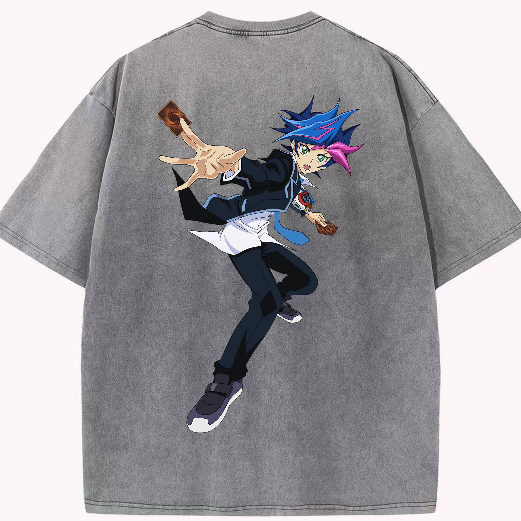 （画像用） 遊☆戯☆王 Yu-Gi-Oh! 綿100% ヴィンテージ風 半袖Tシャツ（背面プリント）