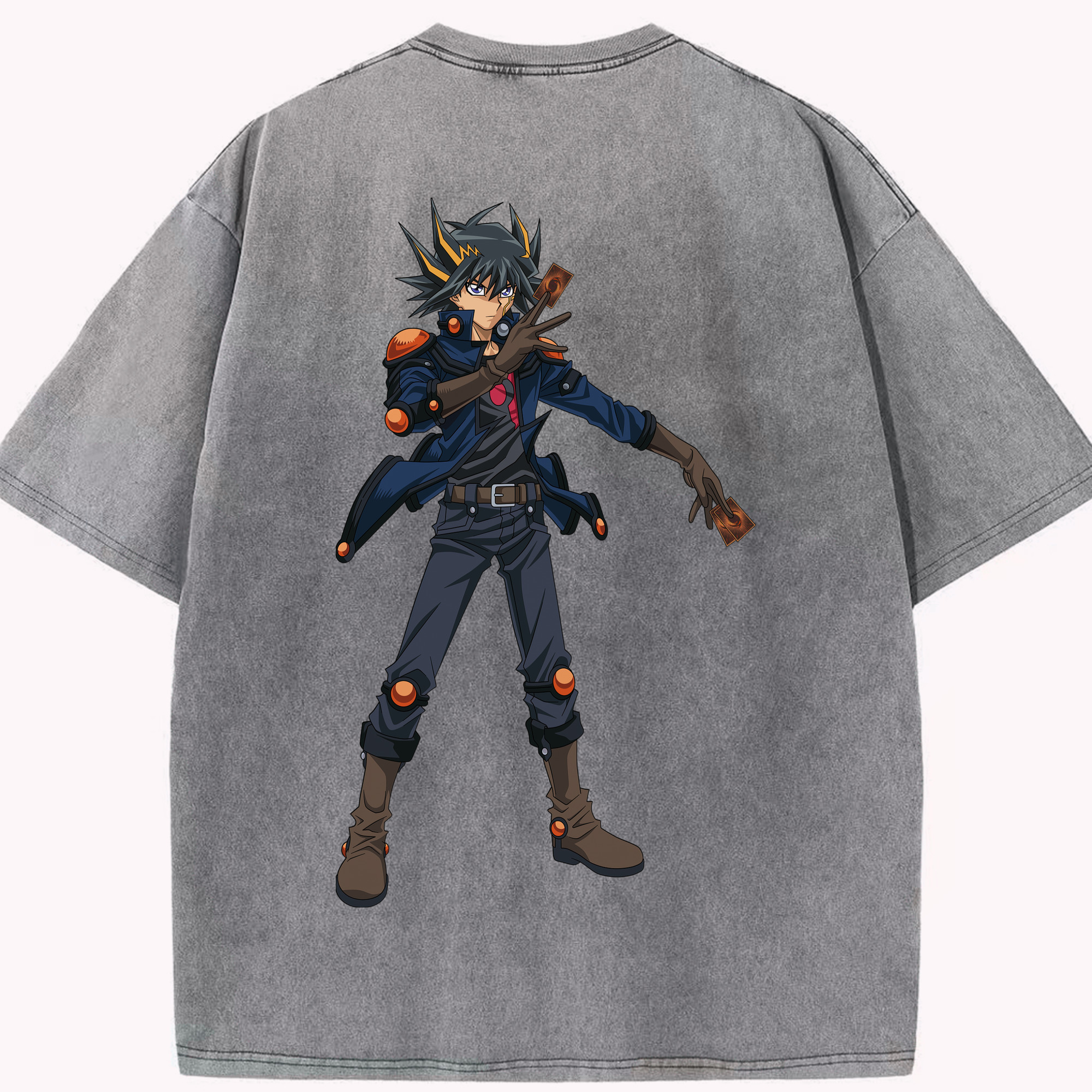 （画像用） 遊☆戯☆王 Yu-Gi-Oh! 綿100% ヴィンテージ風 半袖Tシャツ（背面プリント）