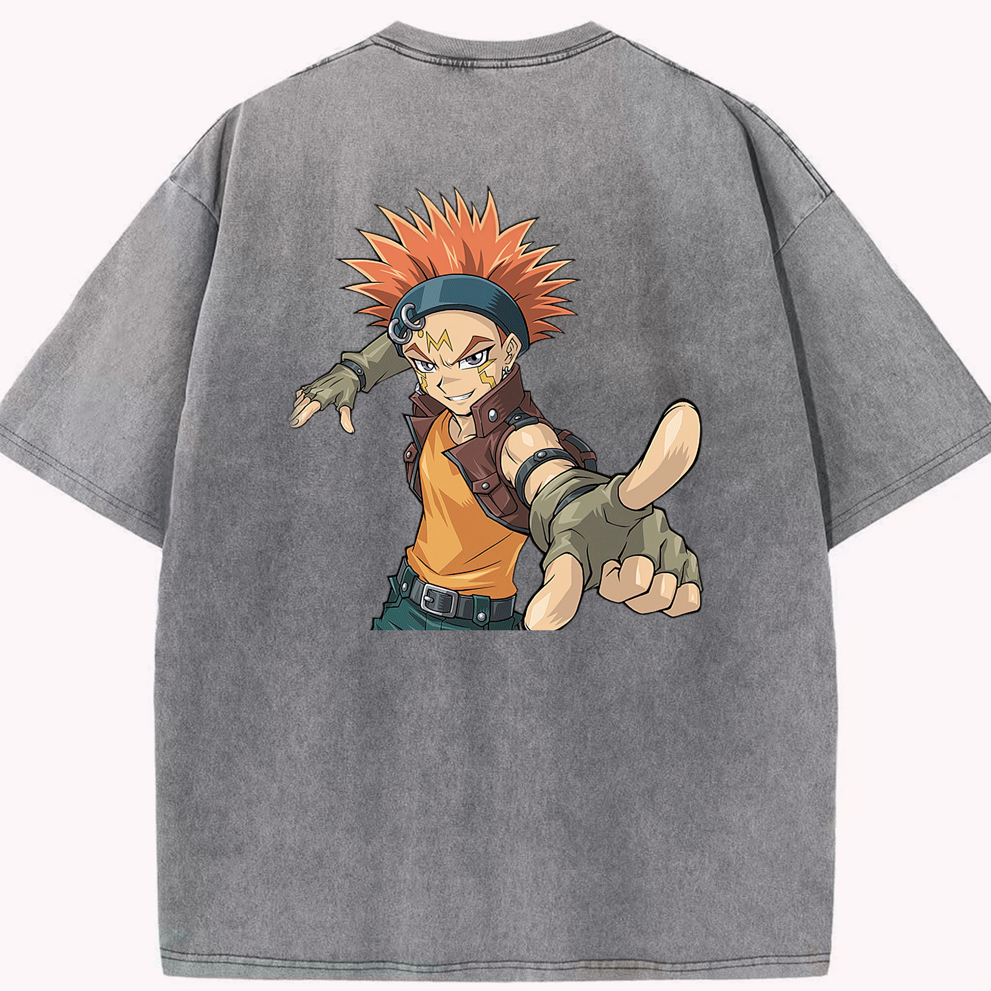 （画像用） 遊☆戯☆王 Yu-Gi-Oh! 綿100% ヴィンテージ風 半袖Tシャツ（背面プリント）