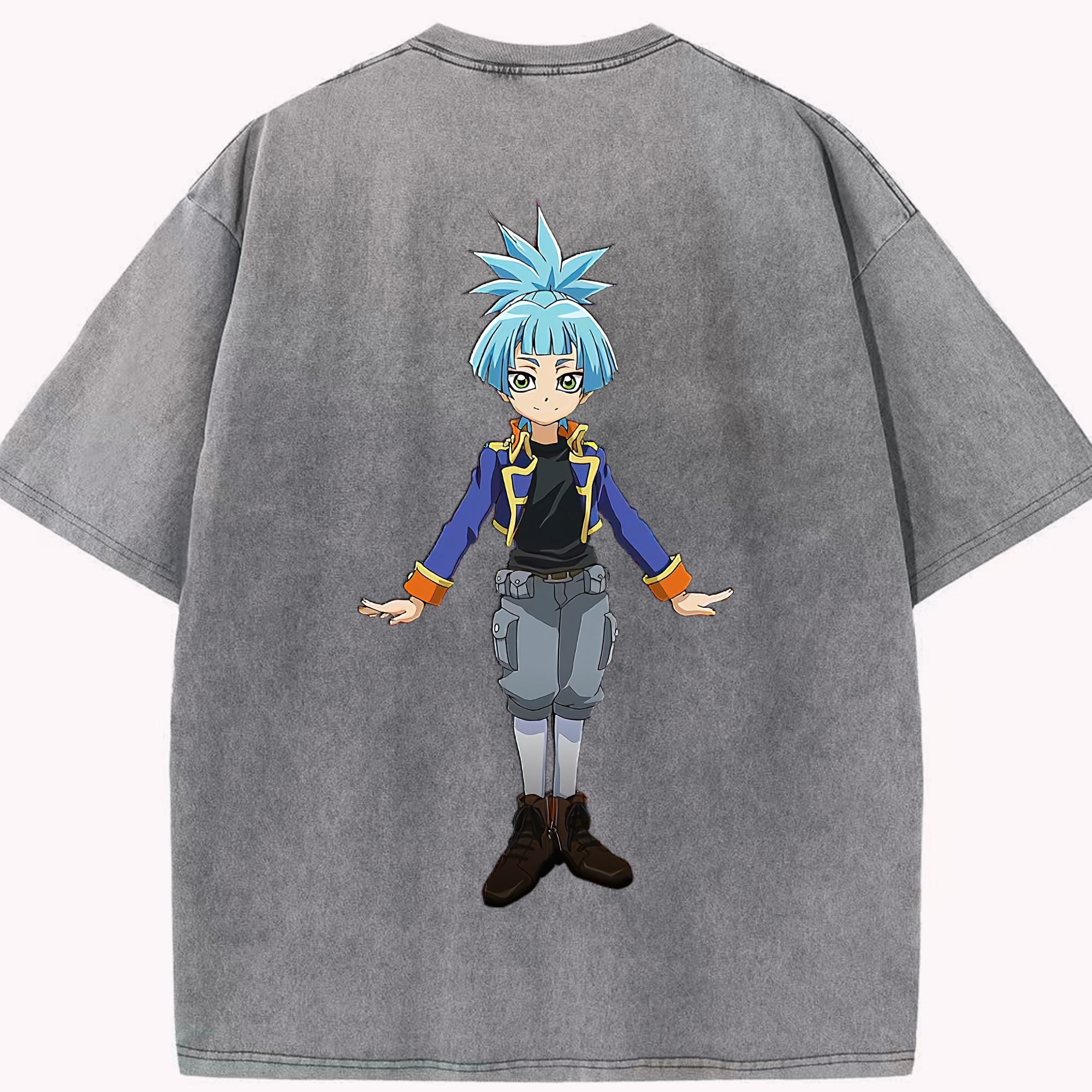 （画像用） 遊☆戯☆王 Yu-Gi-Oh! 綿100% ヴィンテージ風 半袖Tシャツ（背面プリント）