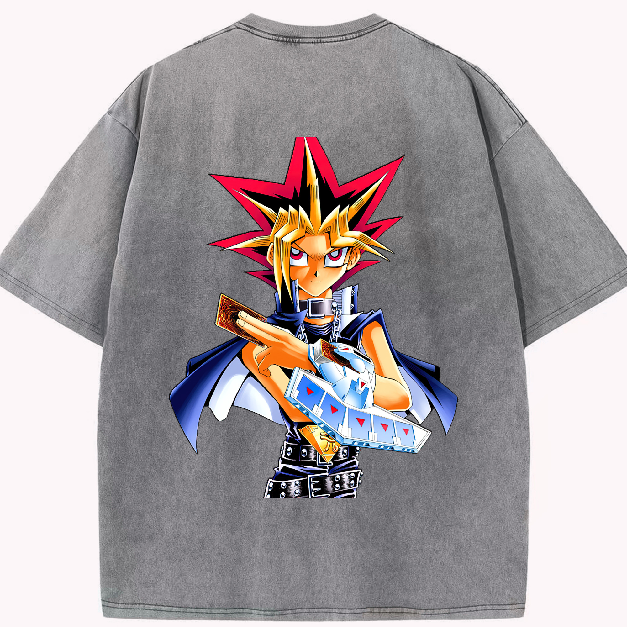 （画像用） 遊☆戯☆王 Yu-Gi-Oh! 綿100% ヴィンテージ風 半袖Tシャツ（背面プリント）