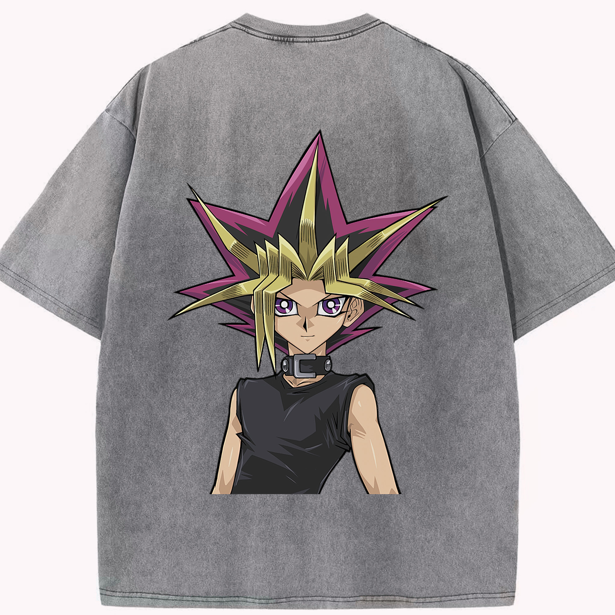 （画像用） 遊☆戯☆王 Yu-Gi-Oh! 綿100% ヴィンテージ風 半袖Tシャツ（背面プリント）