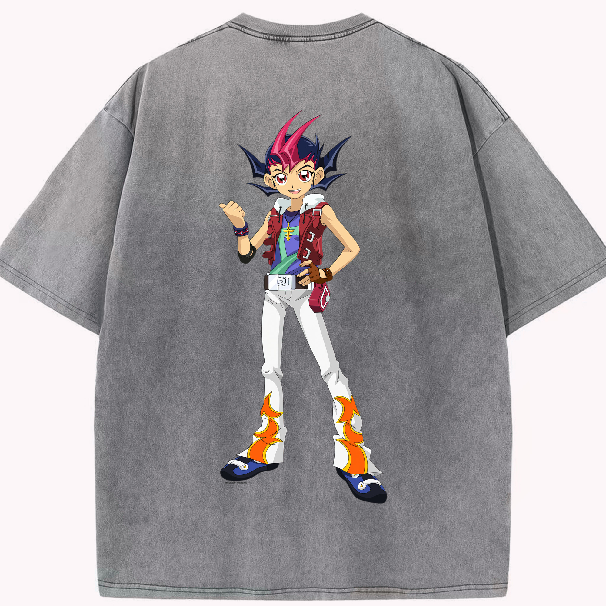 （画像用） 遊☆戯☆王 Yu-Gi-Oh! 綿100% ヴィンテージ風 半袖Tシャツ（背面プリント）