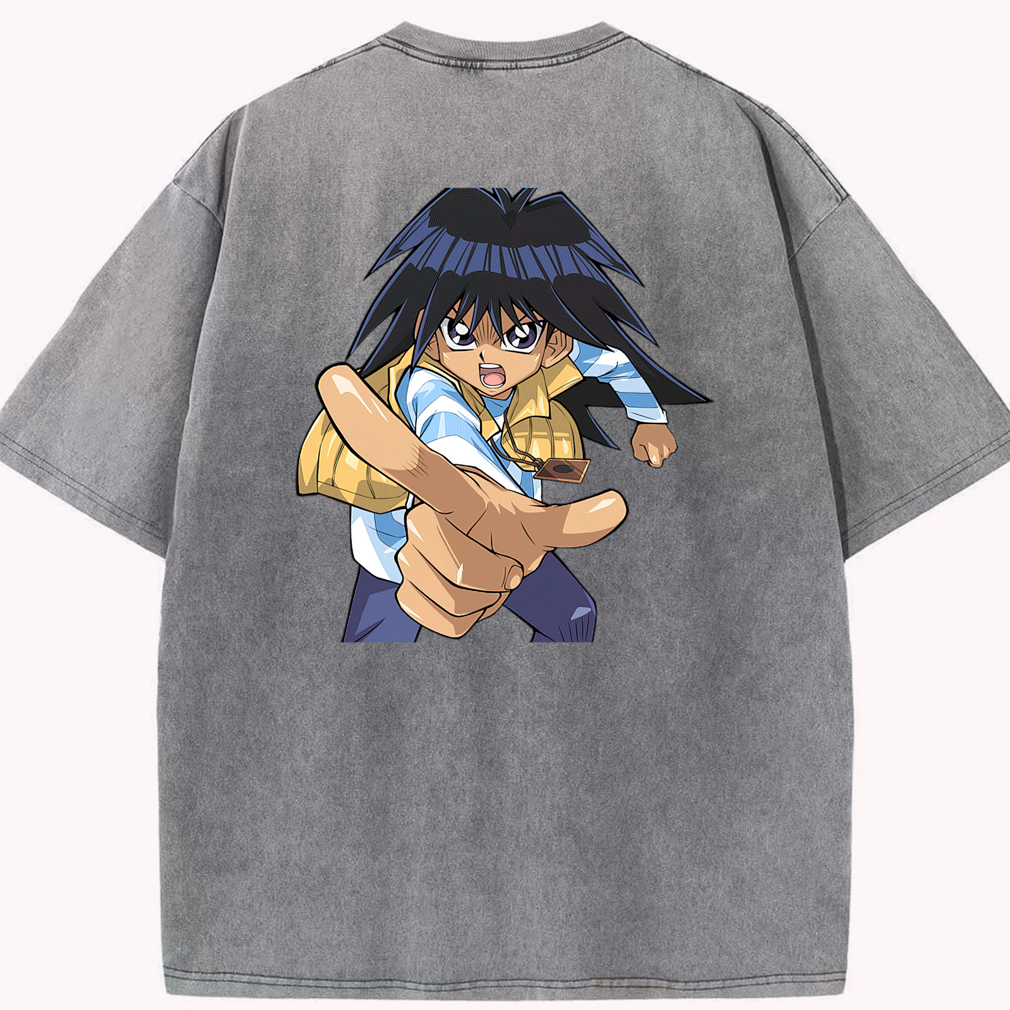 （画像用） 遊☆戯☆王 Yu-Gi-Oh! 綿100% ヴィンテージ風 半袖Tシャツ（背面プリント）