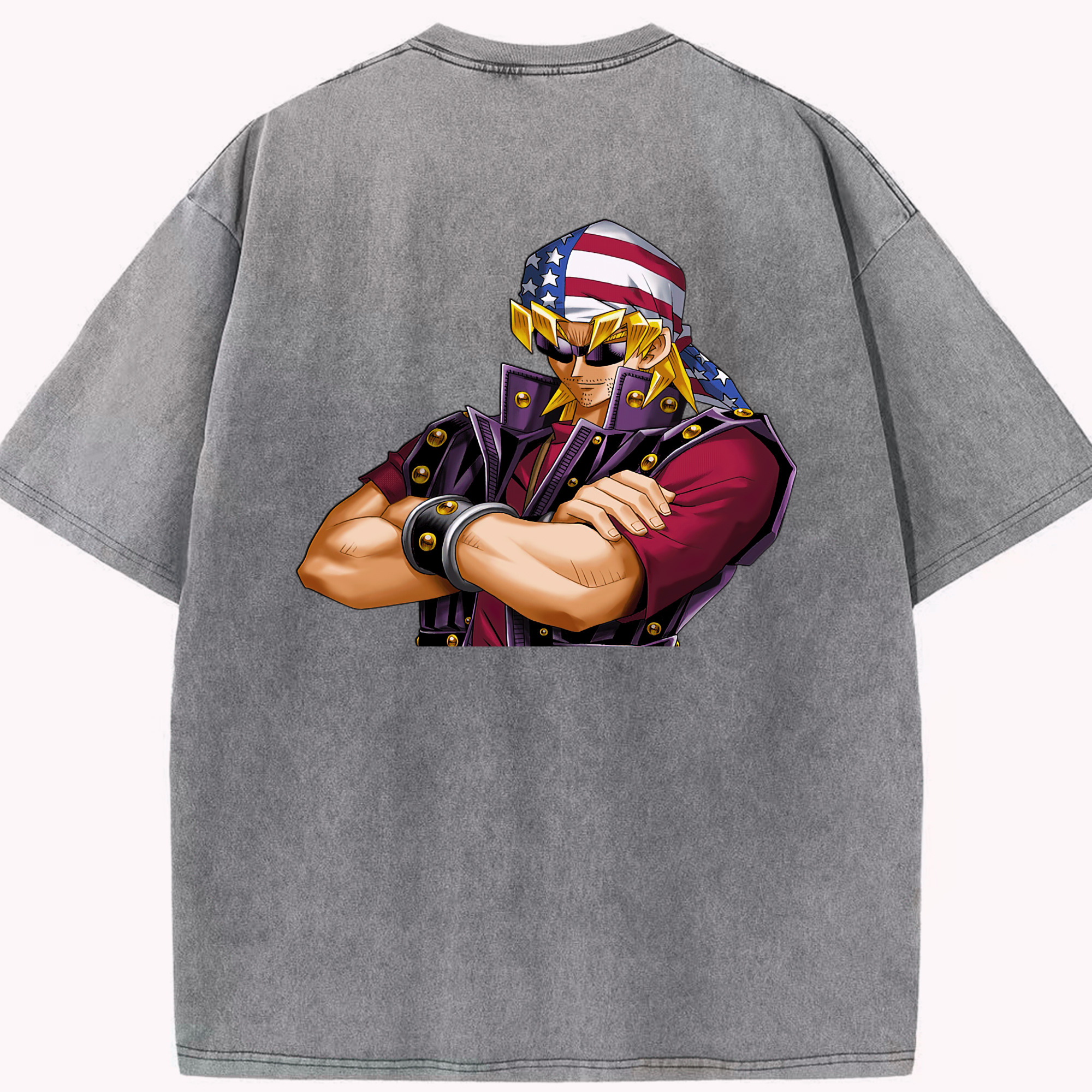 （画像用） 遊☆戯☆王 Yu-Gi-Oh! 綿100% ヴィンテージ風 半袖Tシャツ（背面プリント）