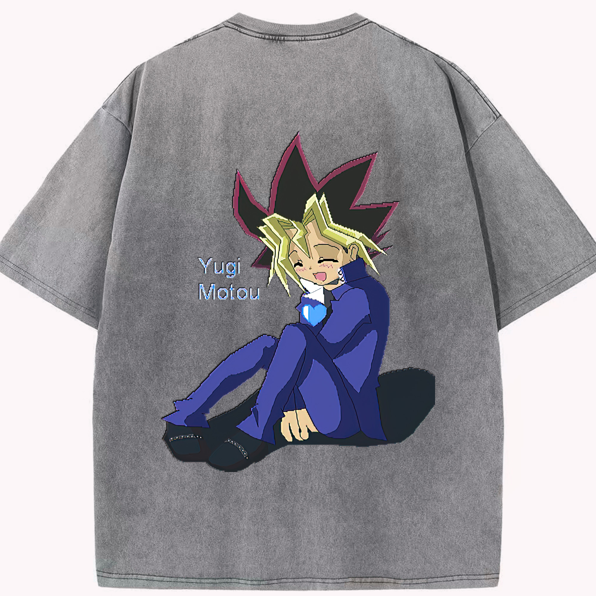 （画像用） 遊☆戯☆王 Yu-Gi-Oh! 綿100% ヴィンテージ風 半袖Tシャツ（背面プリント）