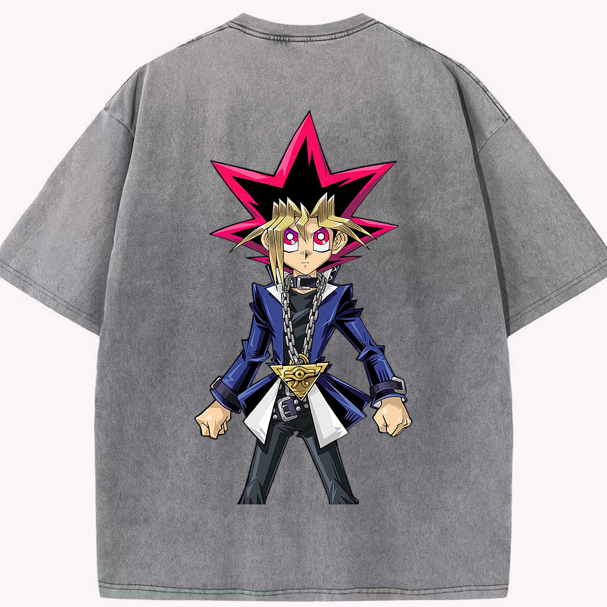 （画像用） 遊☆戯☆王 Yu-Gi-Oh! 綿100% ヴィンテージ風 半袖Tシャツ（背面プリント）
