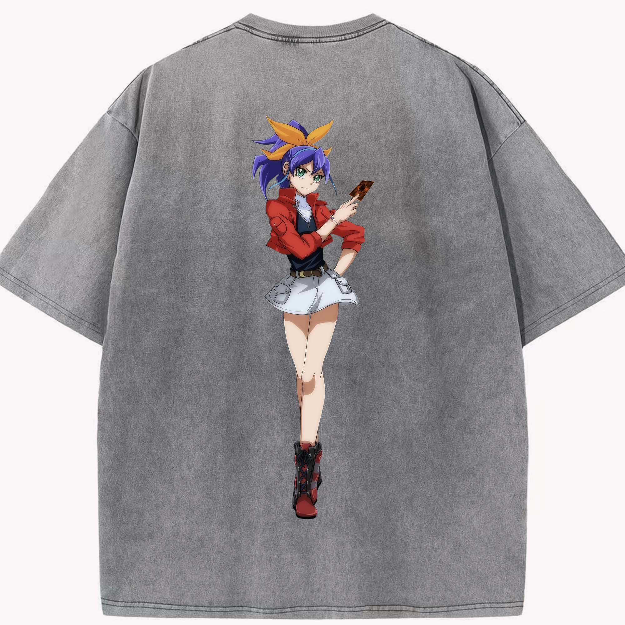 （画像用） 遊☆戯☆王 Yu-Gi-Oh! 綿100% ヴィンテージ風 半袖Tシャツ（背面プリント）