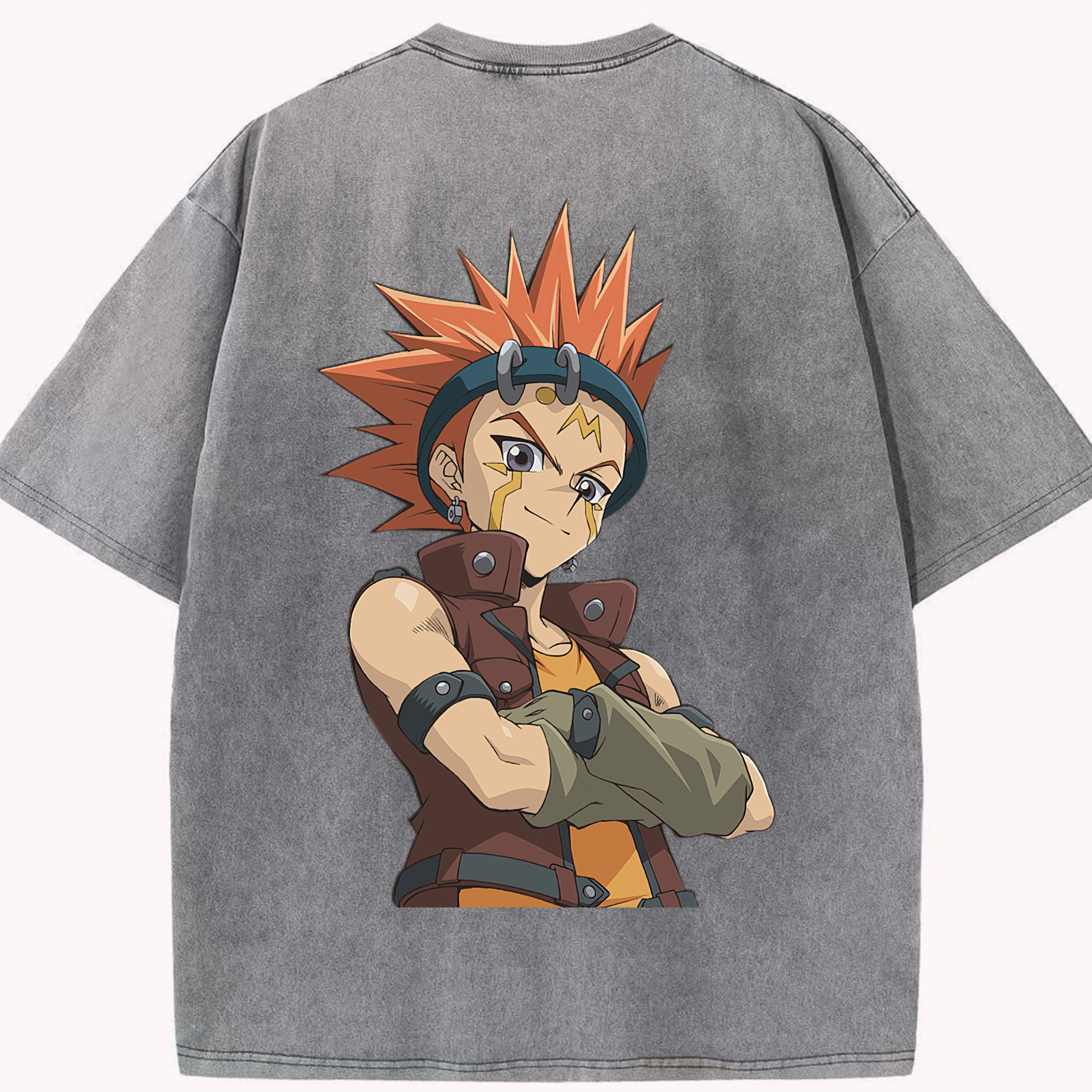 （画像用） 遊☆戯☆王 Yu-Gi-Oh! 綿100% ヴィンテージ風 半袖Tシャツ（背面プリント）
