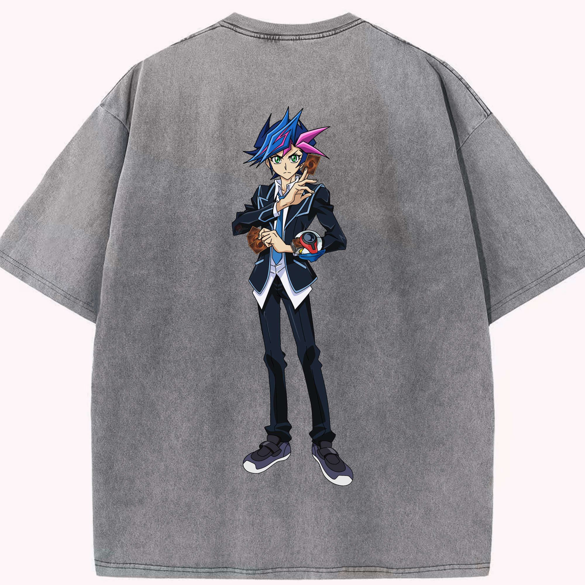 （画像用） 遊☆戯☆王 Yu-Gi-Oh! 綿100% ヴィンテージ風 半袖Tシャツ（背面プリント）