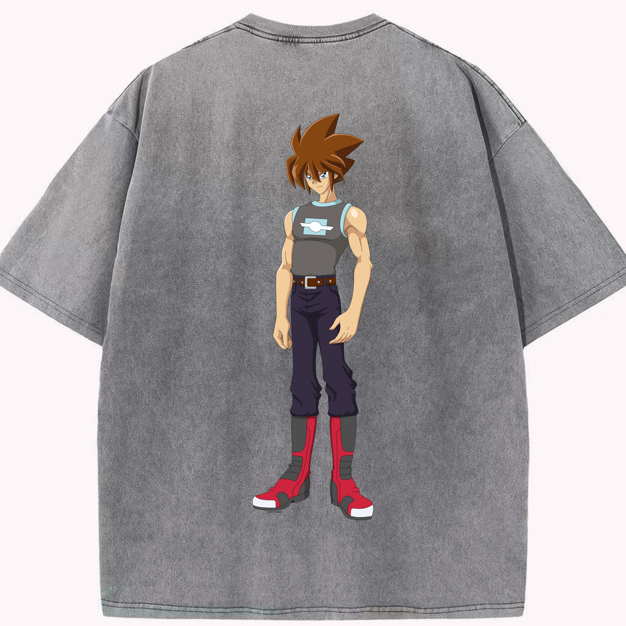 （画像用） 遊☆戯☆王 Yu-Gi-Oh! 綿100% ヴィンテージ風 半袖Tシャツ（背面プリント）