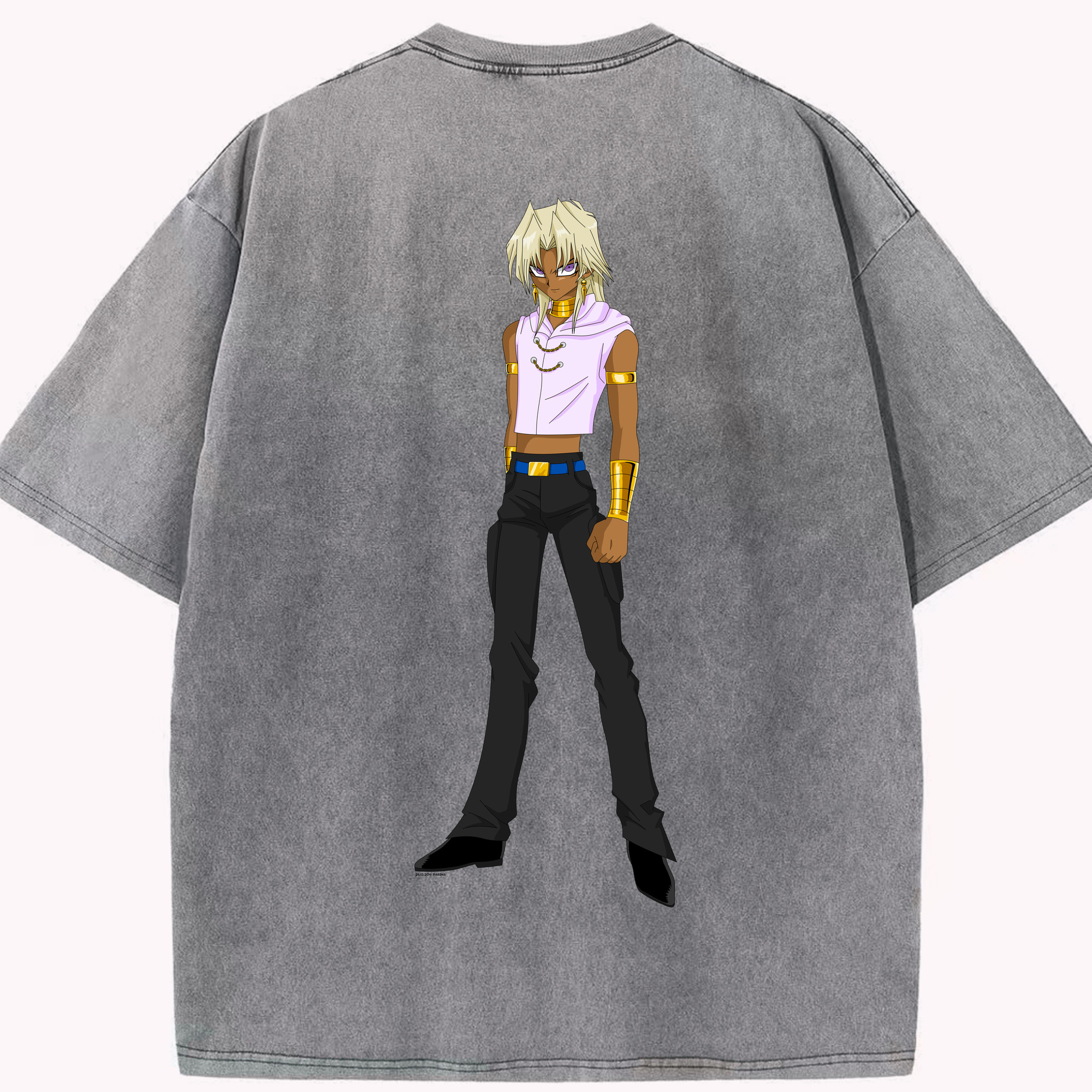 （画像用） 遊☆戯☆王 Yu-Gi-Oh! 綿100% ヴィンテージ風 半袖Tシャツ（背面プリント）