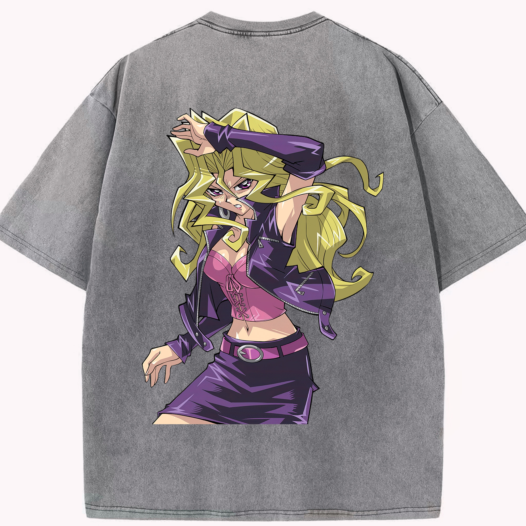 （画像用） 遊☆戯☆王 Yu-Gi-Oh! 綿100% ヴィンテージ風 半袖Tシャツ（背面プリント）
