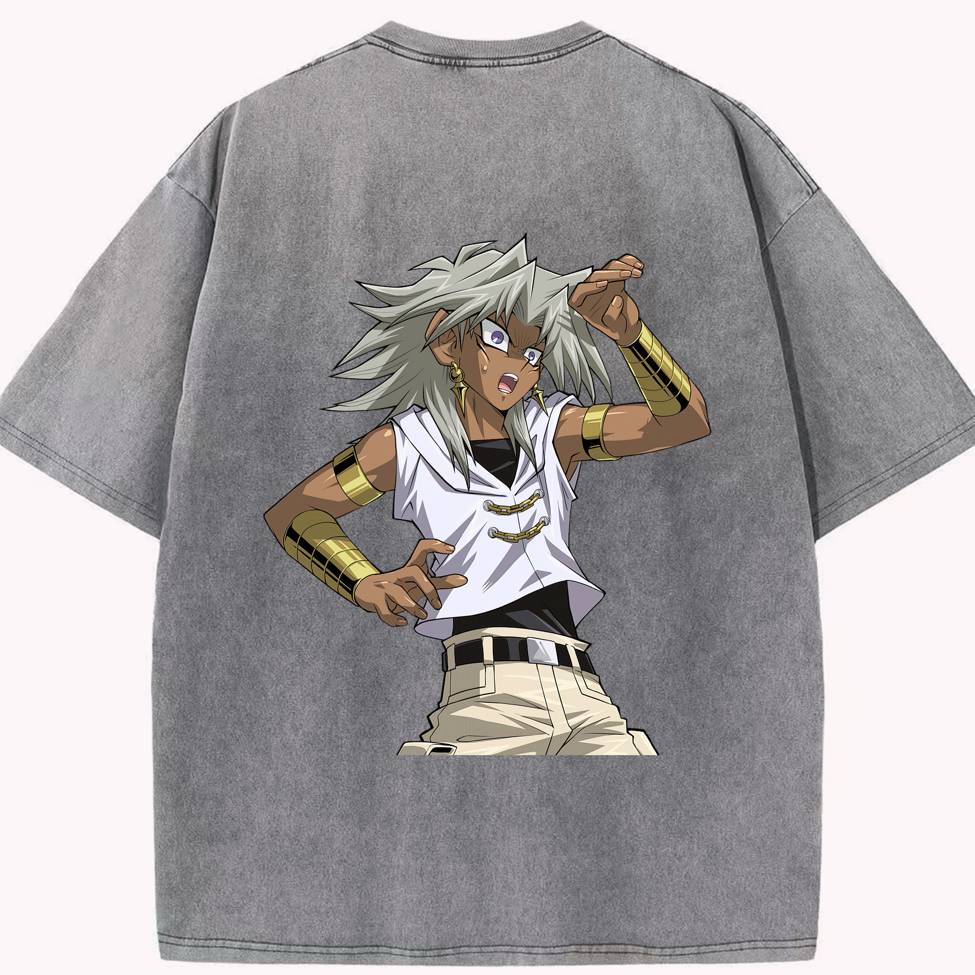 （画像用） 遊☆戯☆王 Yu-Gi-Oh! 綿100% ヴィンテージ風 半袖Tシャツ（背面プリント）
