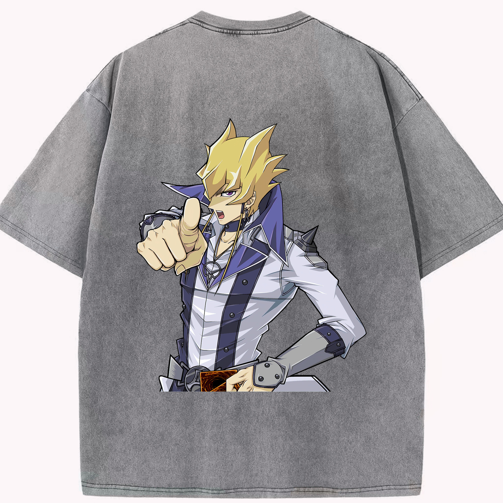（画像用） 遊☆戯☆王 Yu-Gi-Oh! 綿100% ヴィンテージ風 半袖Tシャツ（背面プリント）