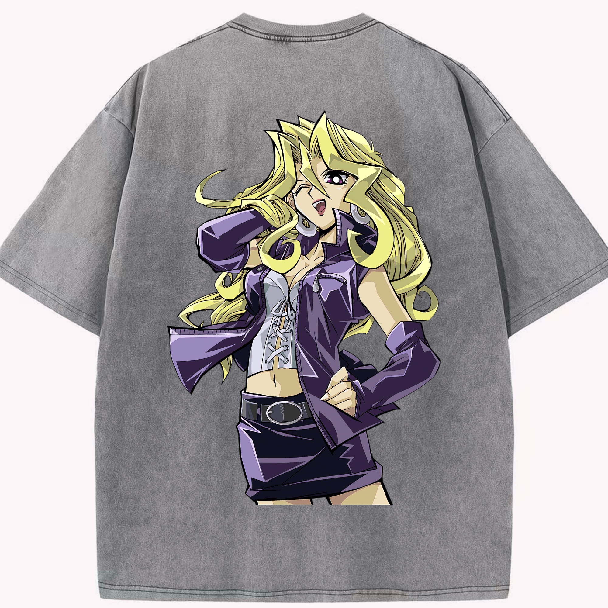 （画像用） 遊☆戯☆王 Yu-Gi-Oh! 綿100% ヴィンテージ風 半袖Tシャツ（背面プリント）