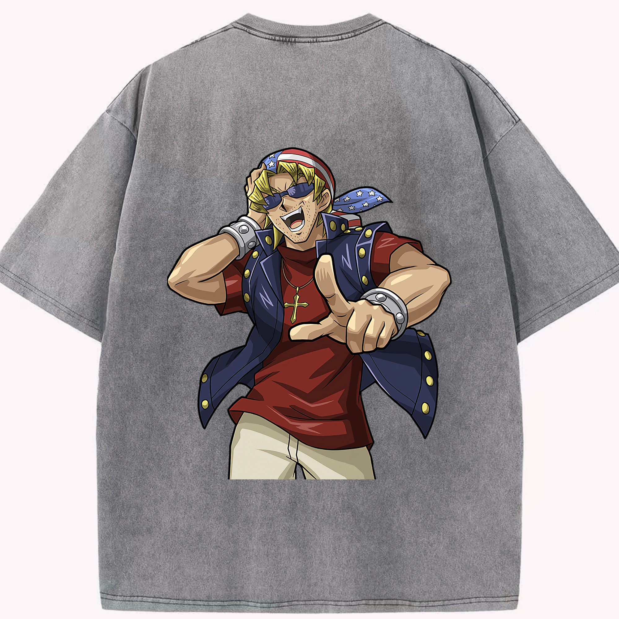 （画像用） 遊☆戯☆王 Yu-Gi-Oh! 綿100% ヴィンテージ風 半袖Tシャツ（背面プリント）