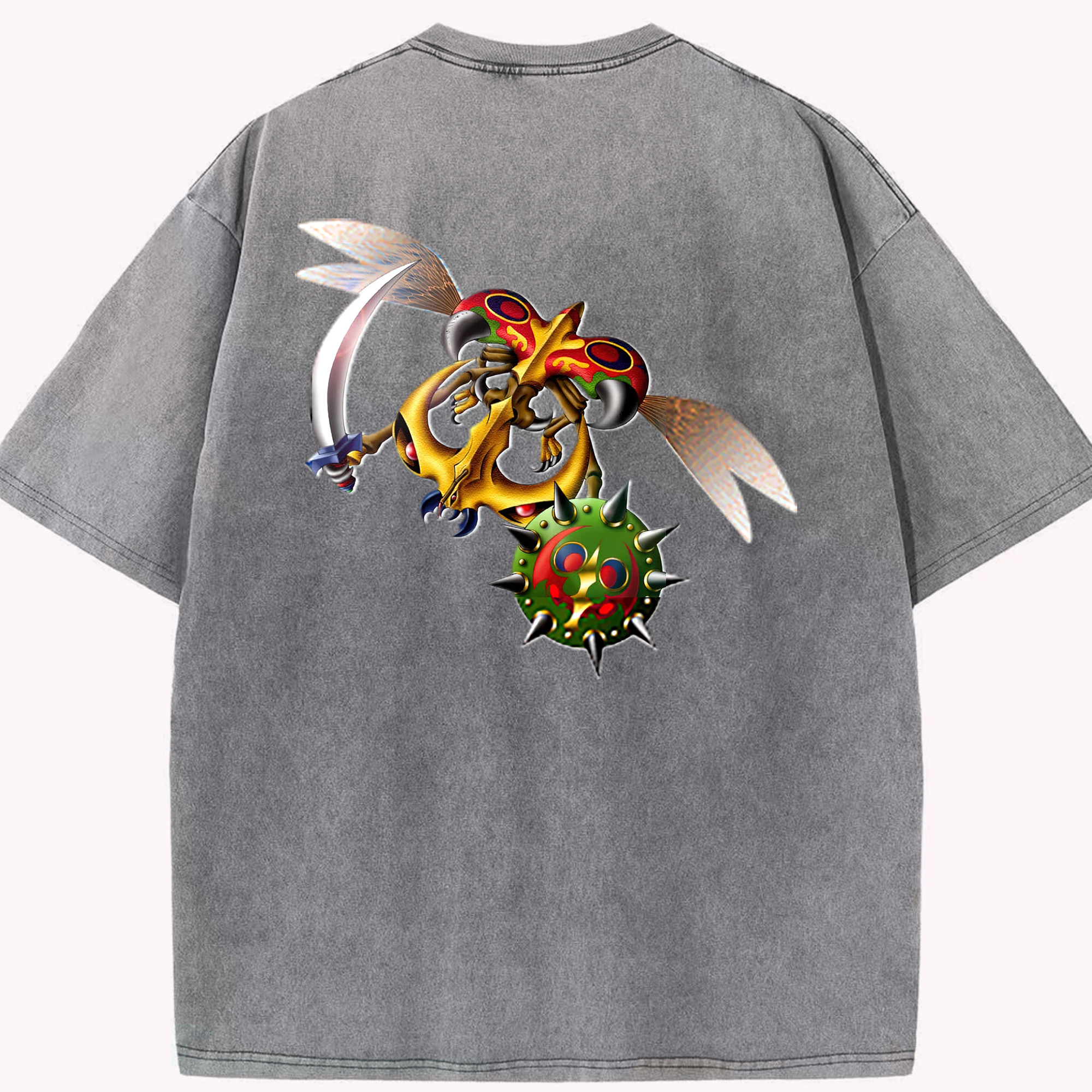 （画像用） 遊☆戯☆王 Yu-Gi-Oh! 綿100% ヴィンテージ風 半袖Tシャツ（背面プリント）