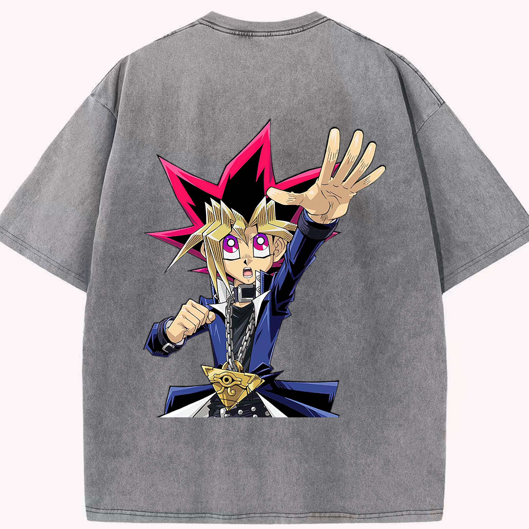 （画像用） 遊☆戯☆王 Yu-Gi-Oh! 綿100% ヴィンテージ風 半袖Tシャツ（背面プリント）