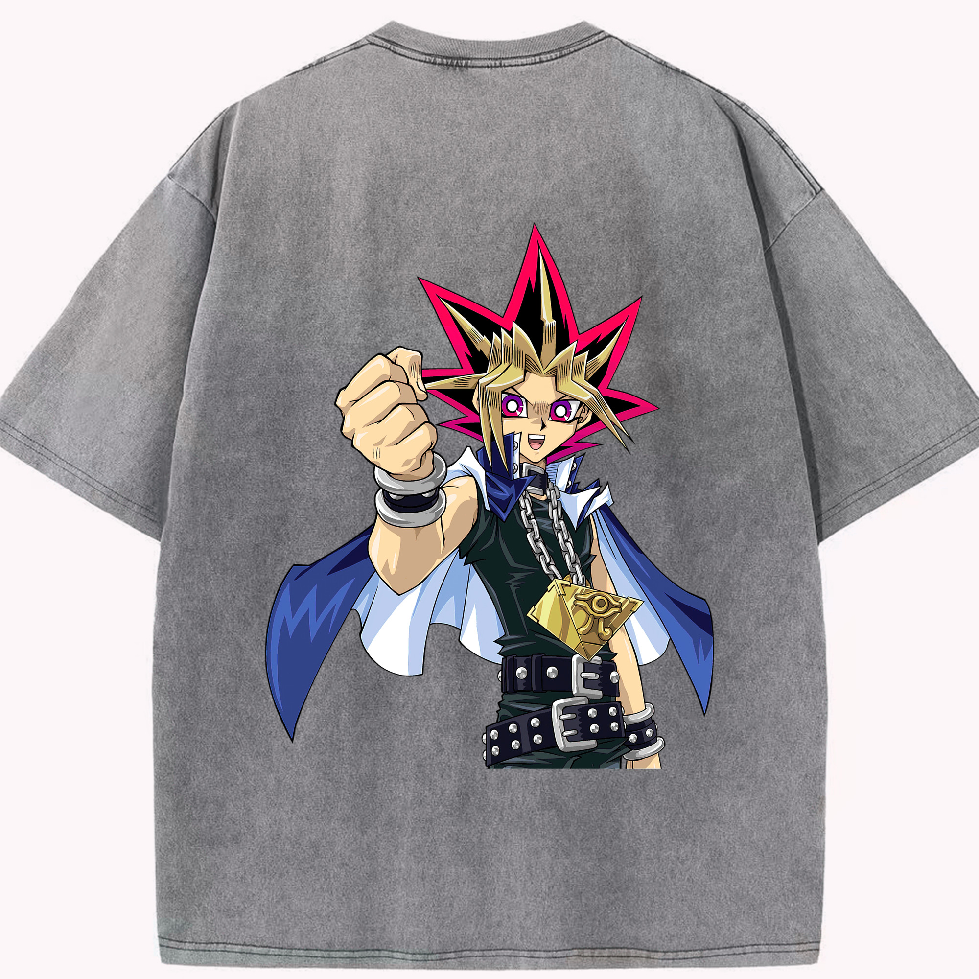 （画像用） 遊☆戯☆王 Yu-Gi-Oh! 綿100% ヴィンテージ風 半袖Tシャツ（背面プリント）