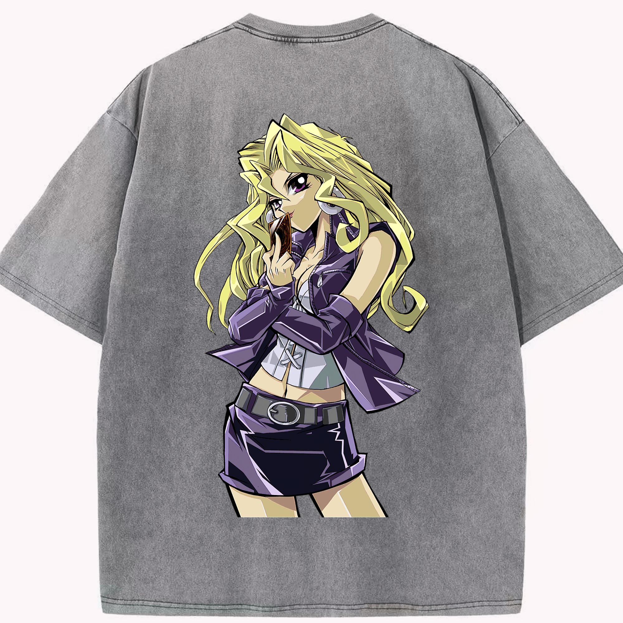 （画像用） 遊☆戯☆王 Yu-Gi-Oh! 綿100% ヴィンテージ風 半袖Tシャツ（背面プリント）