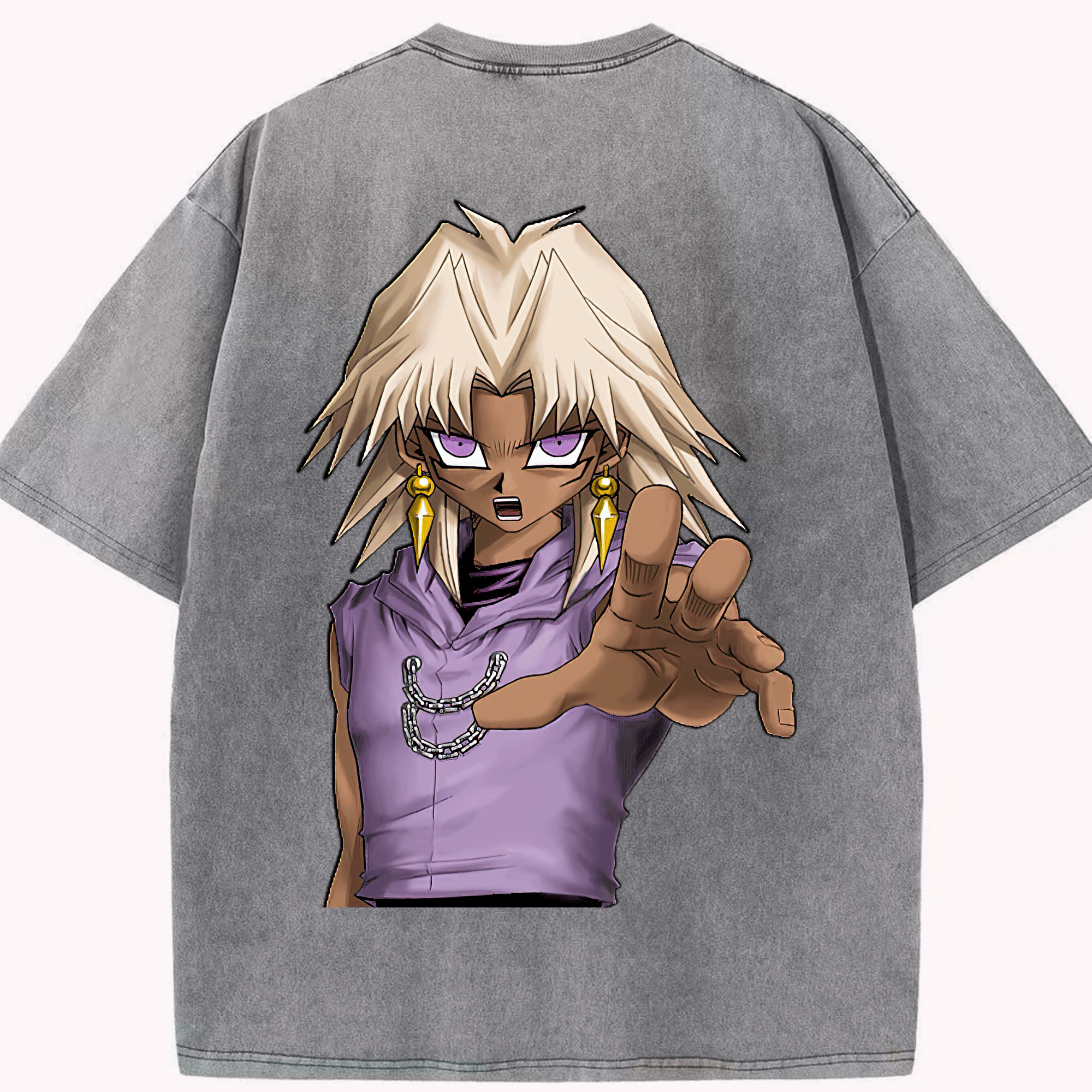 （画像用） 遊☆戯☆王 Yu-Gi-Oh! 綿100% ヴィンテージ風 半袖Tシャツ（背面プリント）