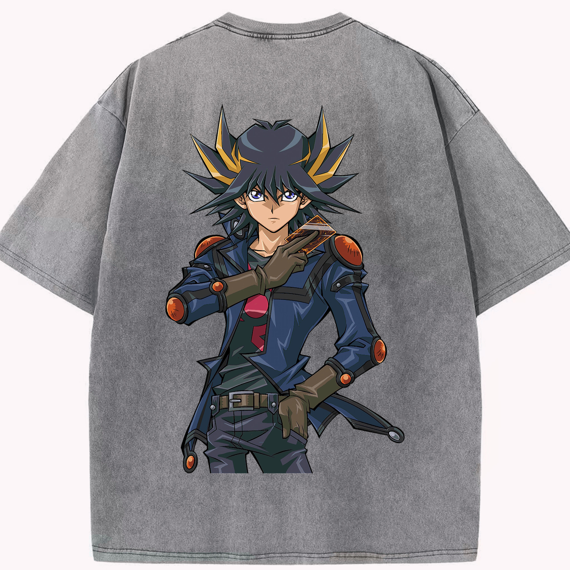 （画像用） 遊☆戯☆王 Yu-Gi-Oh! 綿100% ヴィンテージ風 半袖Tシャツ（背面プリント）