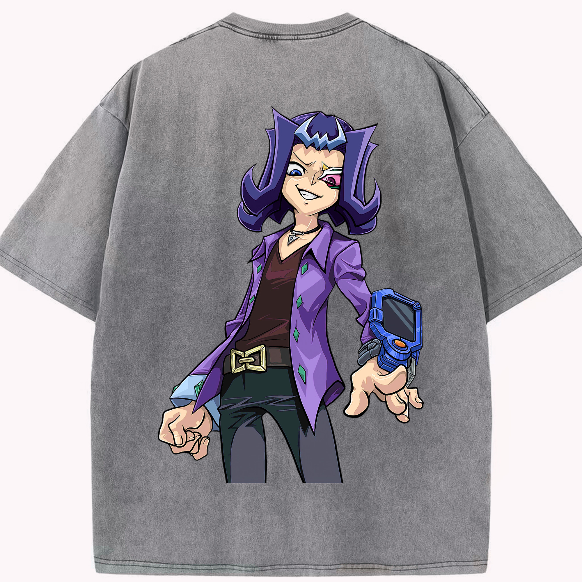 （画像用） 遊☆戯☆王 Yu-Gi-Oh! 綿100% ヴィンテージ風 半袖Tシャツ（背面プリント）