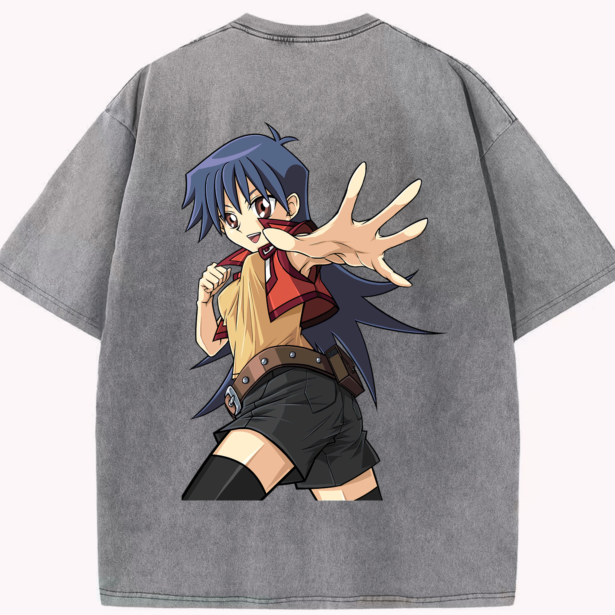 （画像用） 遊☆戯☆王 Yu-Gi-Oh! 綿100% ヴィンテージ風 半袖Tシャツ（背面プリント）