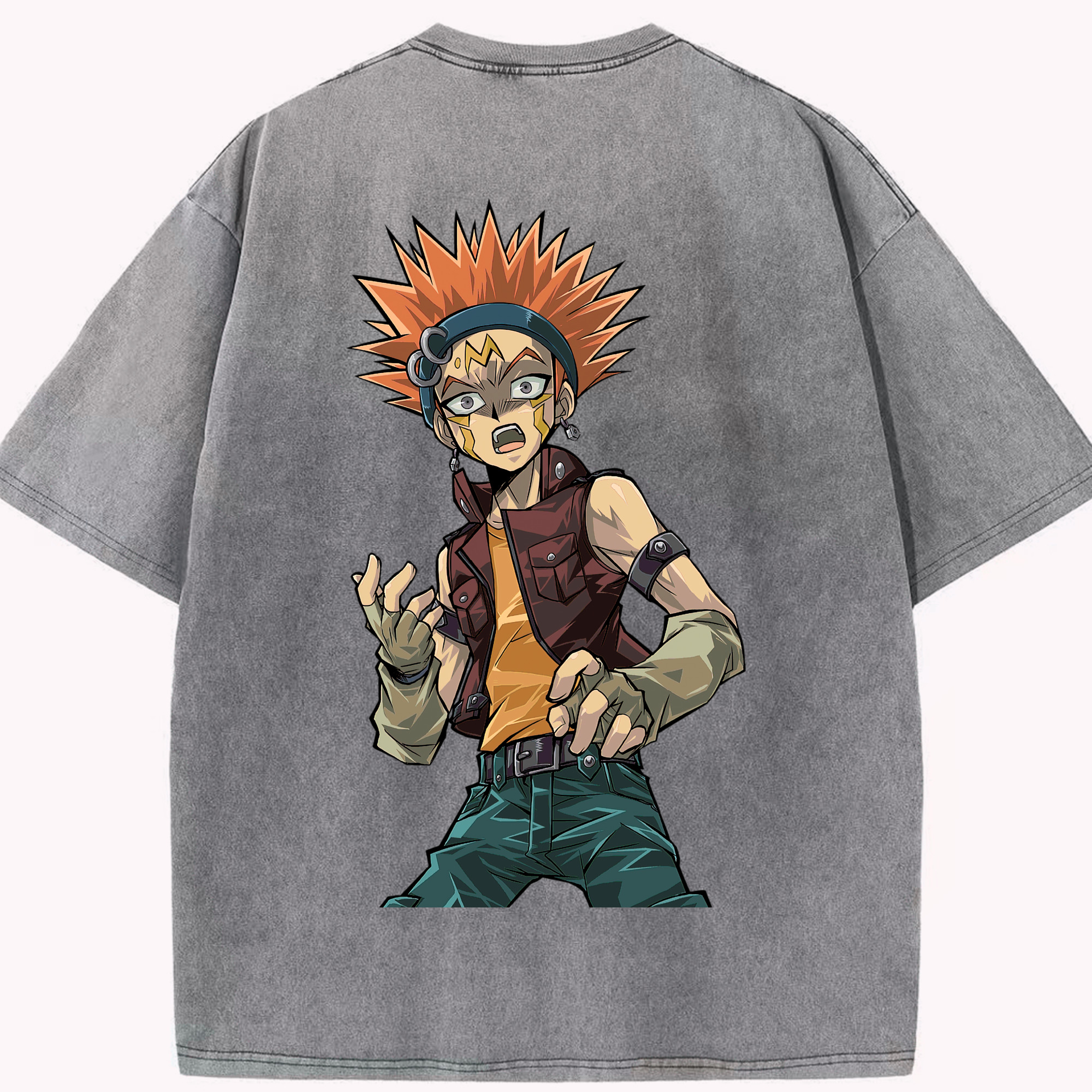 （画像用） 遊☆戯☆王 Yu-Gi-Oh! 綿100% ヴィンテージ風 半袖Tシャツ（背面プリント）