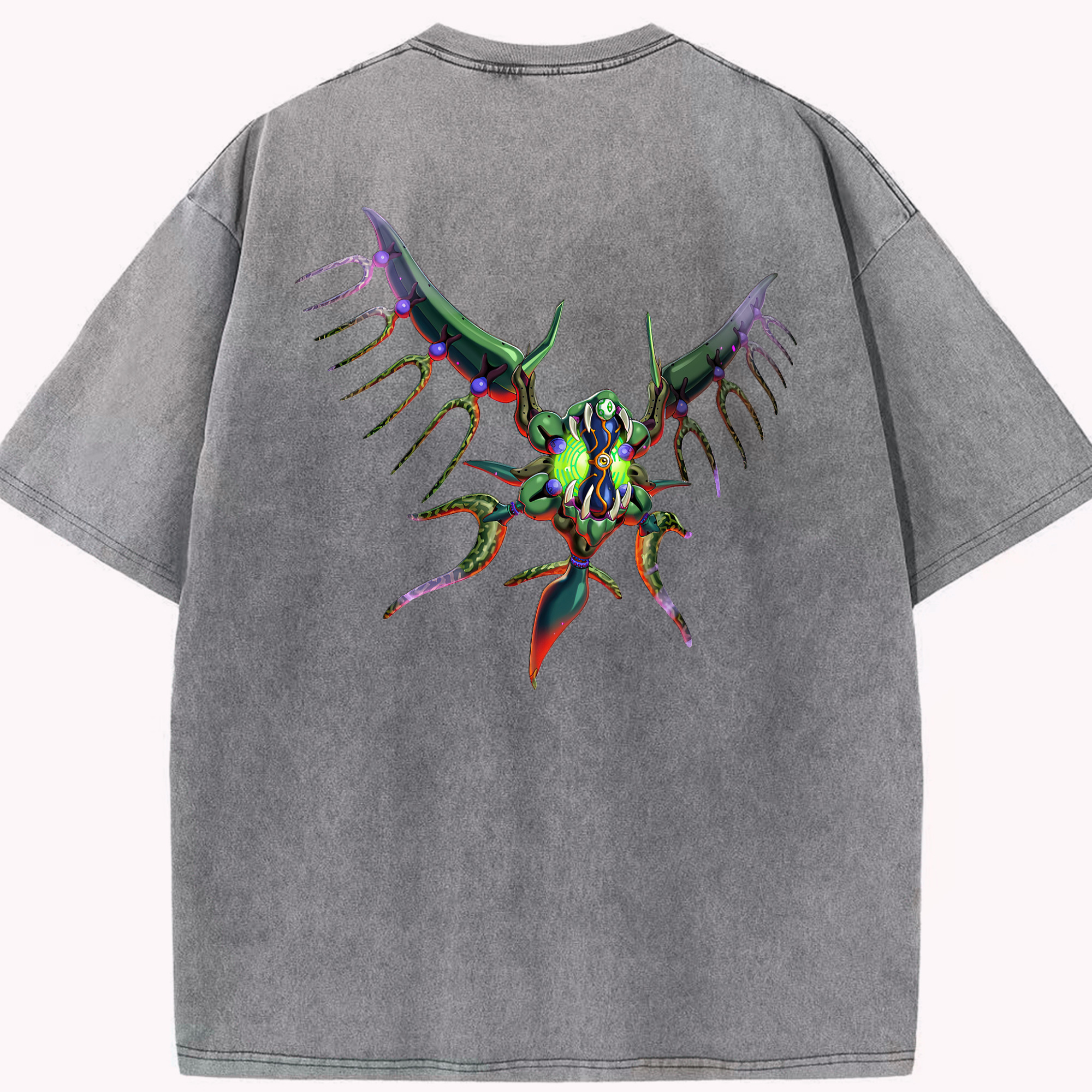 （画像用） 遊☆戯☆王 Yu-Gi-Oh! 綿100% ヴィンテージ風 半袖Tシャツ（背面プリント）