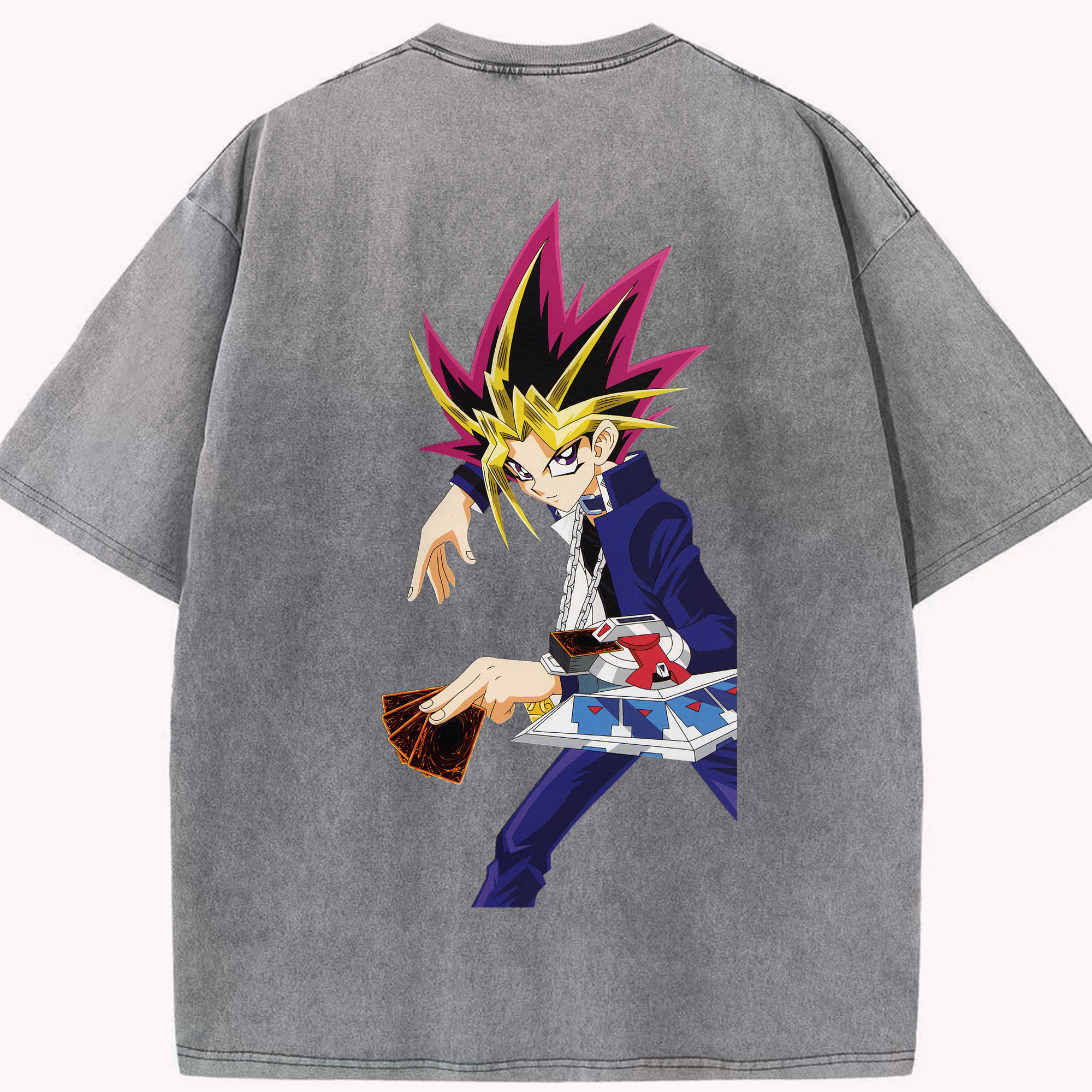 （画像用） 遊☆戯☆王 Yu-Gi-Oh! 綿100% ヴィンテージ風 半袖Tシャツ（背面プリント）