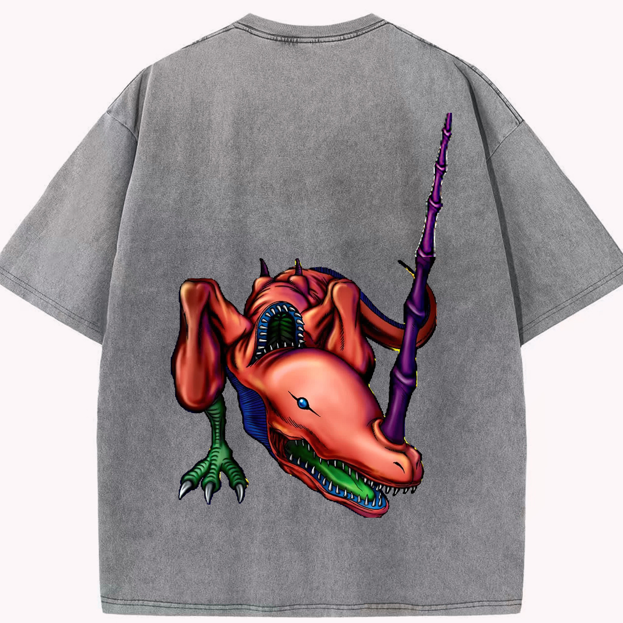 （画像用） 遊☆戯☆王 Yu-Gi-Oh! 綿100% ヴィンテージ風 半袖Tシャツ（背面プリント）