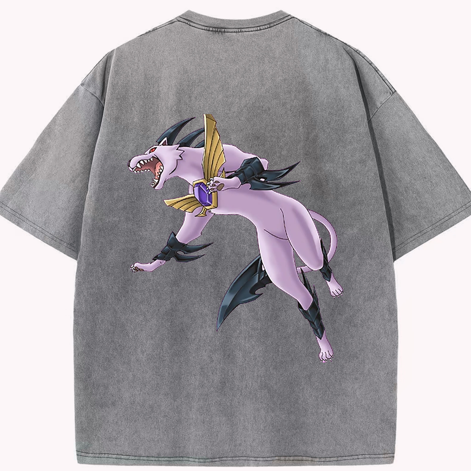 （画像用） 遊☆戯☆王 Yu-Gi-Oh! 綿100% ヴィンテージ風 半袖Tシャツ（背面プリント）