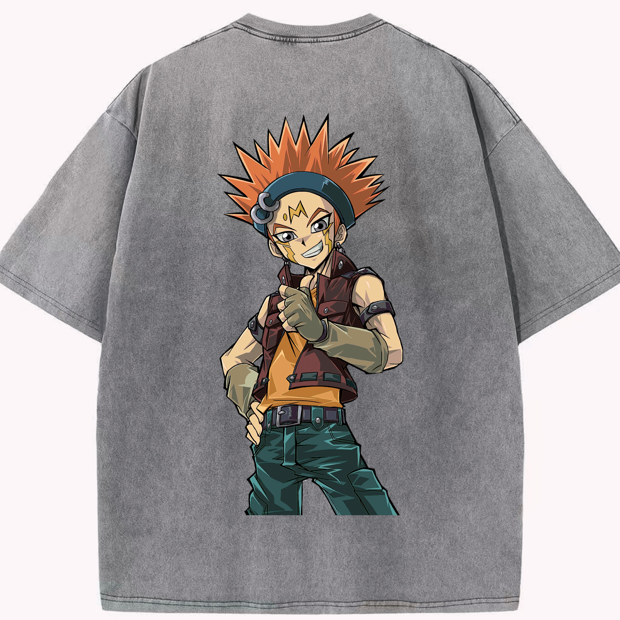 （画像用） 遊☆戯☆王 Yu-Gi-Oh! 綿100% ヴィンテージ風 半袖Tシャツ（背面プリント）