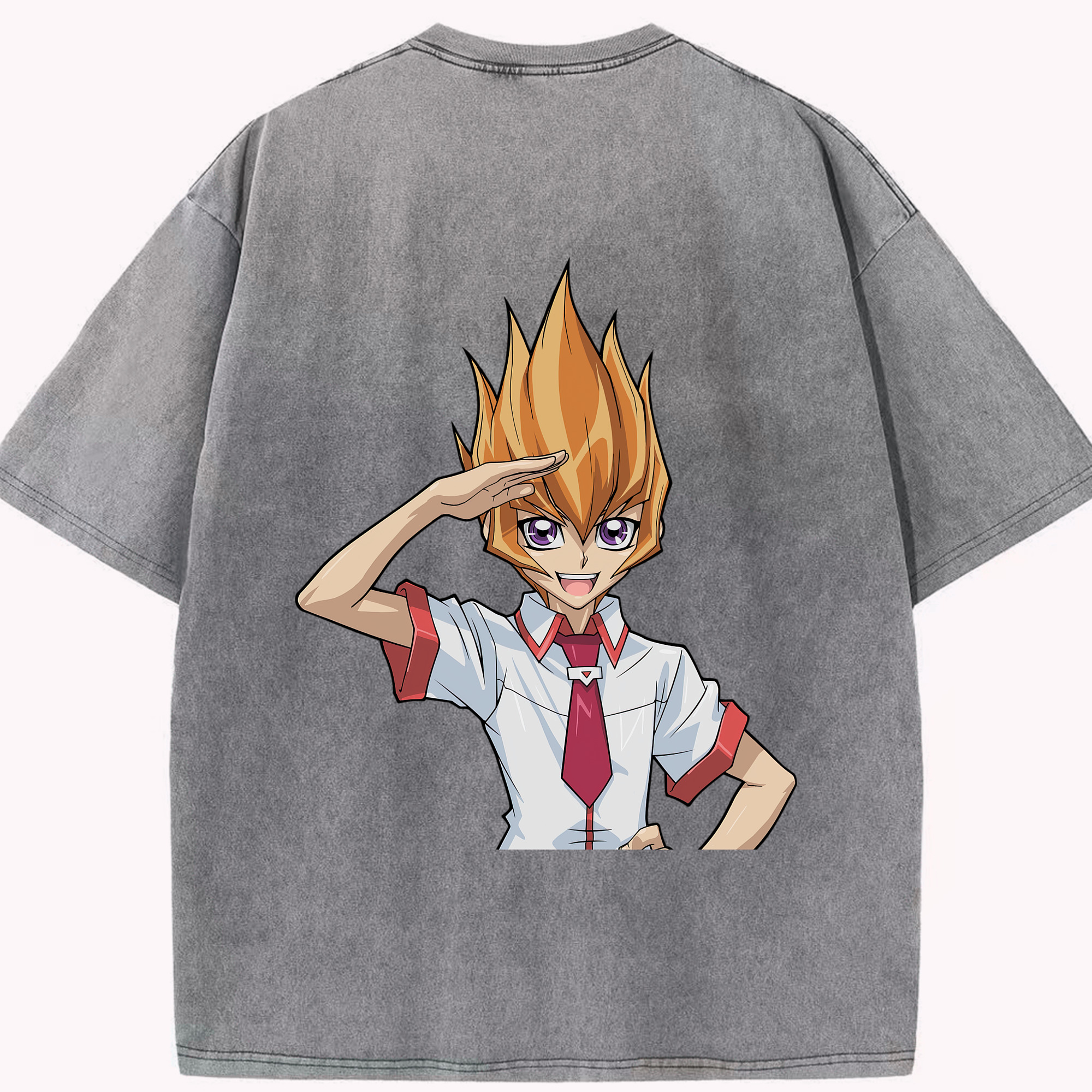 （画像用） 遊☆戯☆王 Yu-Gi-Oh! 綿100% ヴィンテージ風 半袖Tシャツ（背面プリント）