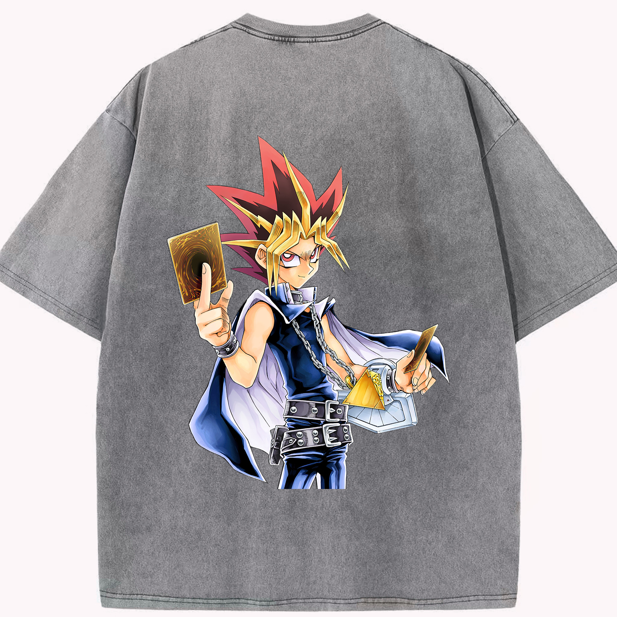 （画像用） 遊☆戯☆王 Yu-Gi-Oh! 綿100% ヴィンテージ風 半袖Tシャツ（背面プリント）