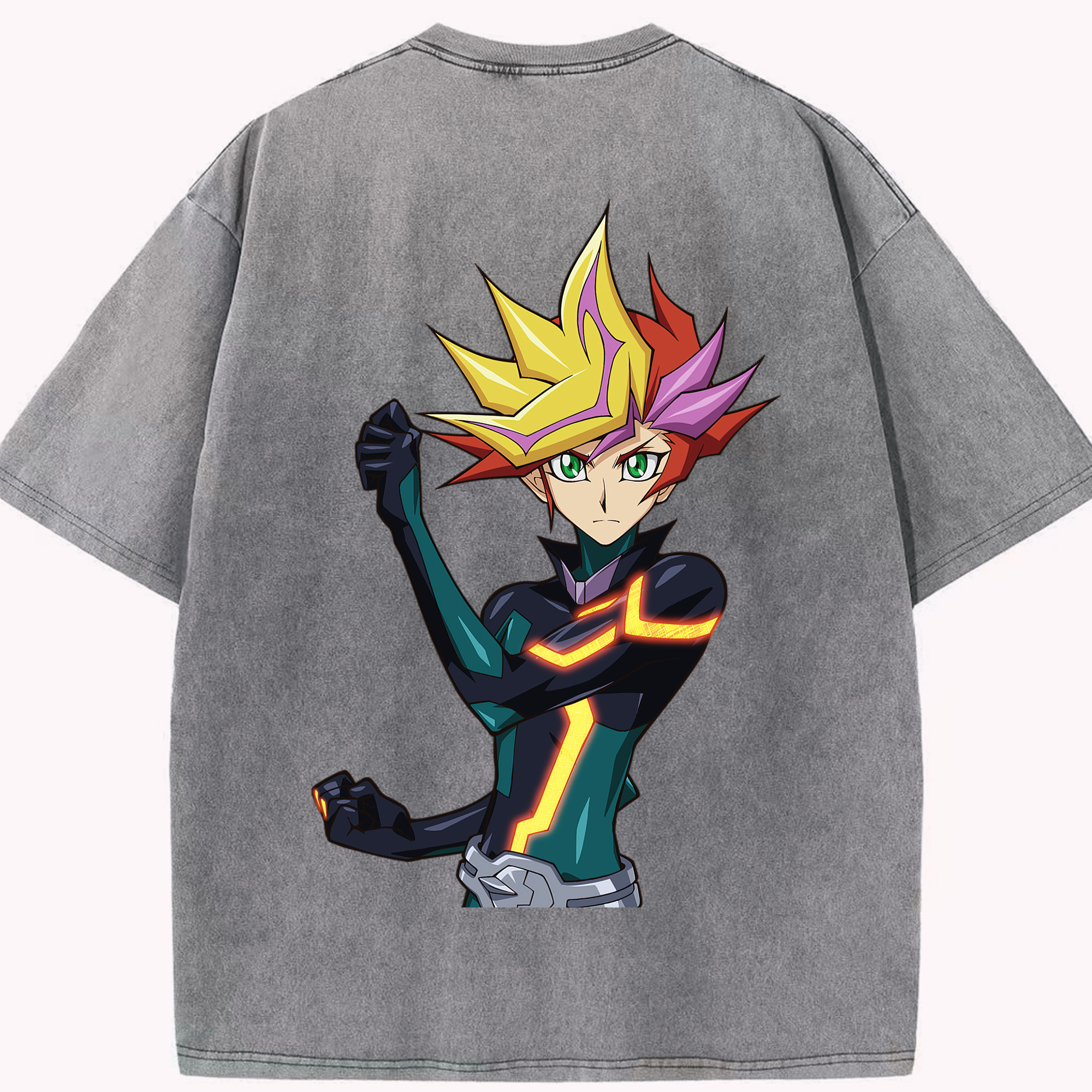 （画像用） 遊☆戯☆王 Yu-Gi-Oh! 綿100% ヴィンテージ風 半袖Tシャツ（背面プリント）