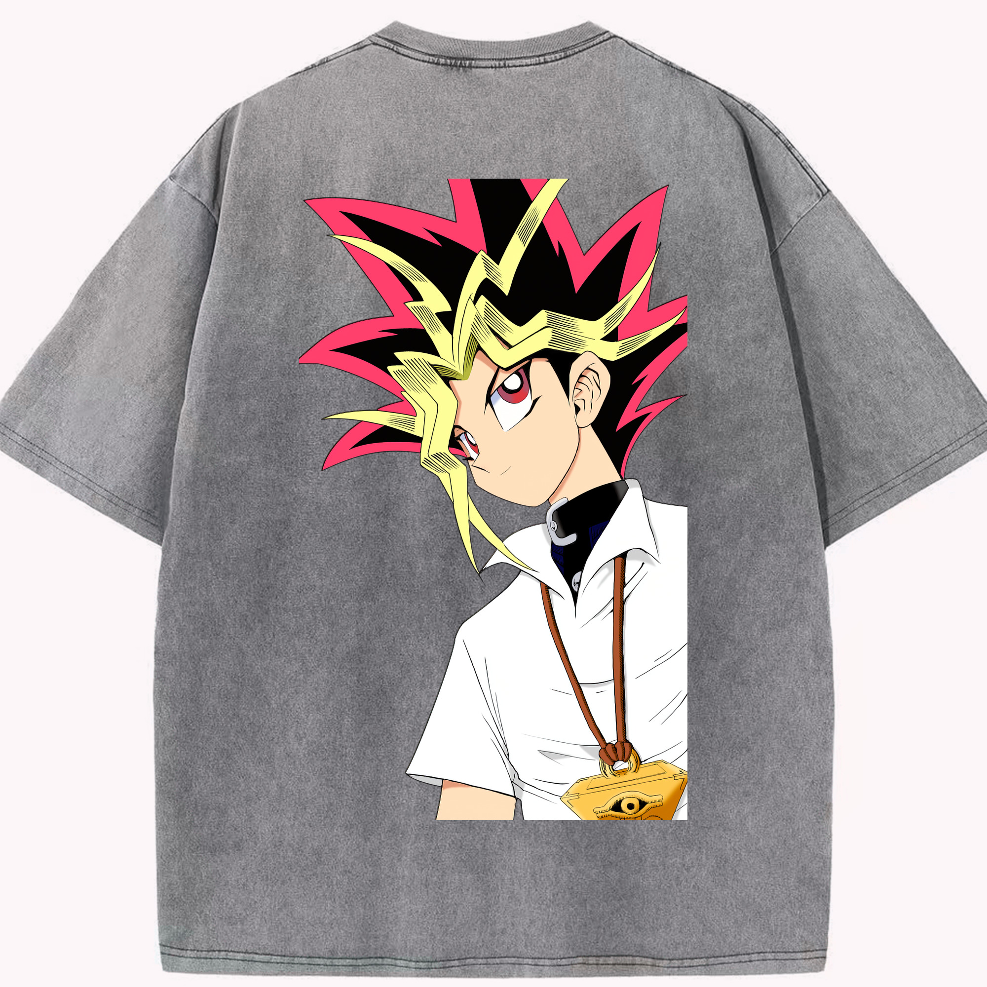 （画像用） 遊☆戯☆王 Yu-Gi-Oh! 綿100% ヴィンテージ風 半袖Tシャツ（背面プリント）