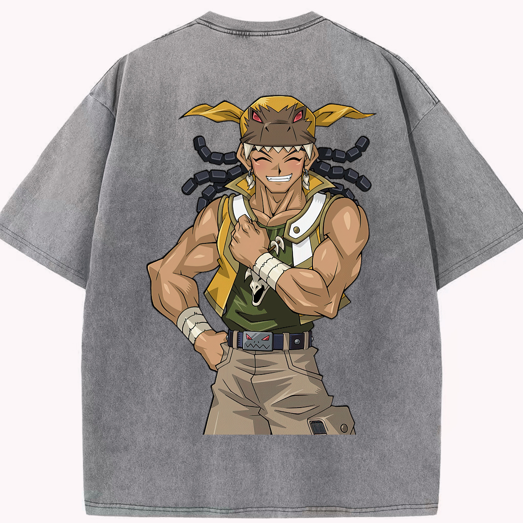 （画像用） 遊☆戯☆王 Yu-Gi-Oh! 綿100% ヴィンテージ風 半袖Tシャツ（背面プリント）