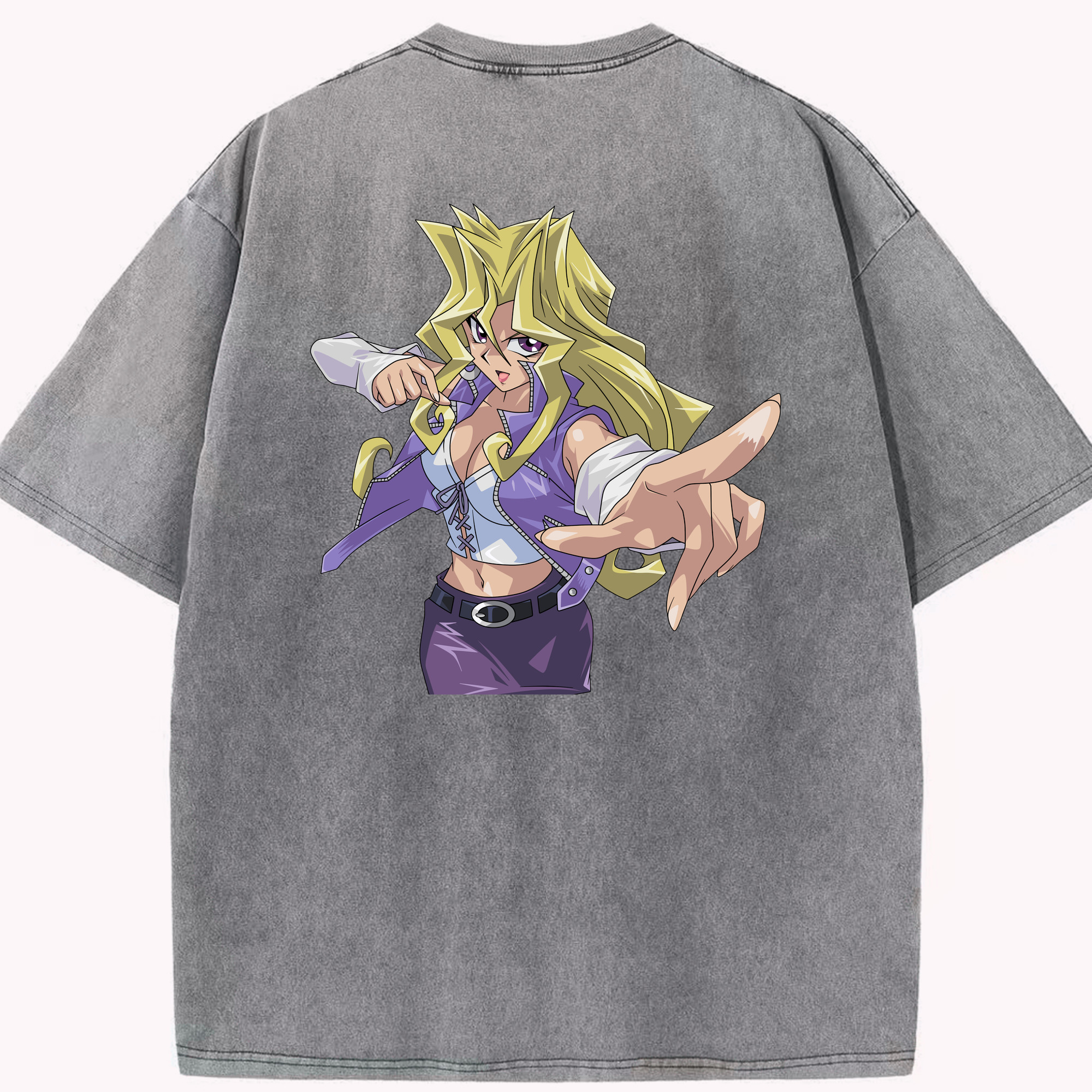 （画像用） 遊☆戯☆王 Yu-Gi-Oh! 綿100% ヴィンテージ風 半袖Tシャツ（背面プリント）