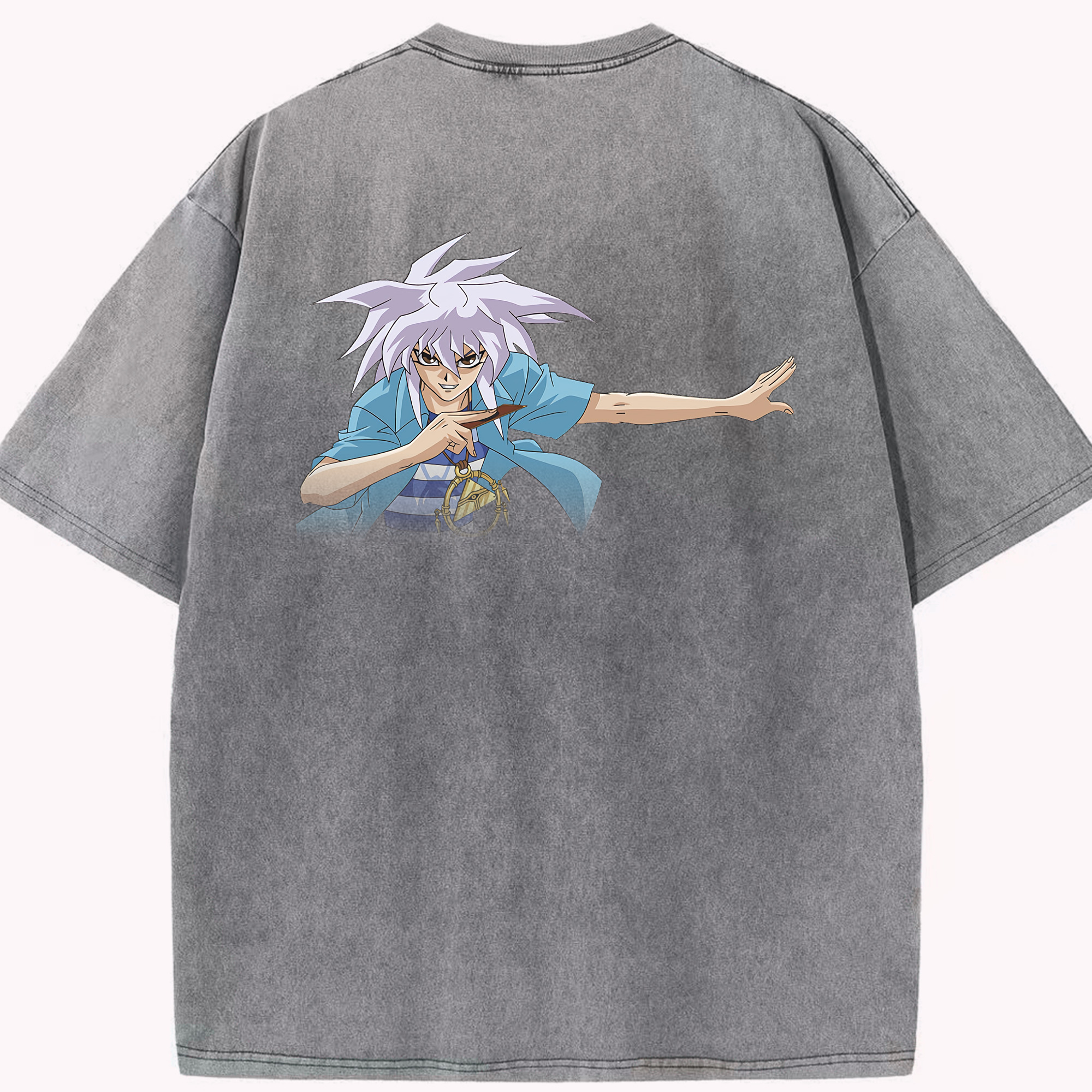 （画像用） 遊☆戯☆王 Yu-Gi-Oh! 綿100% ヴィンテージ風 半袖Tシャツ（背面プリント）