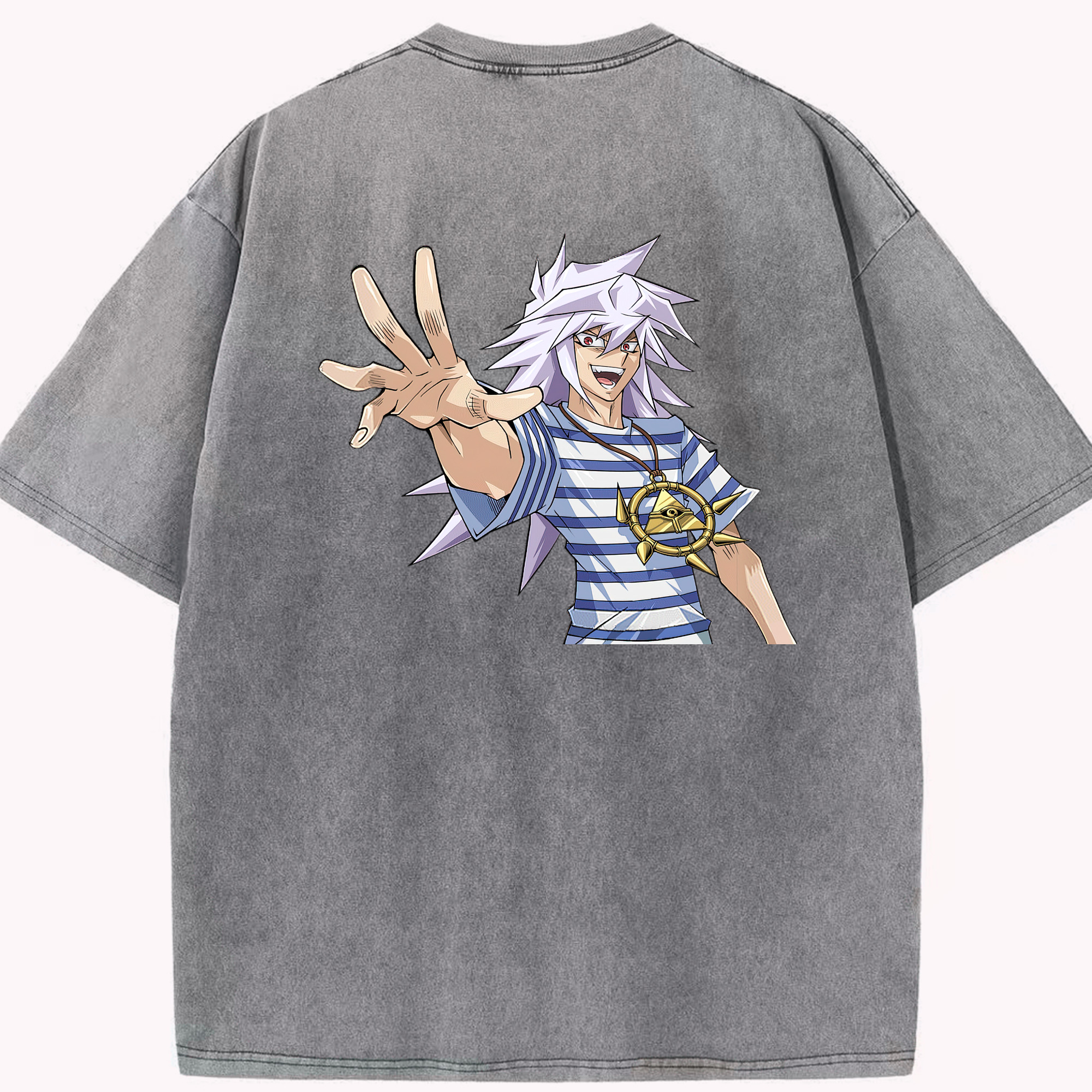 （画像用） 遊☆戯☆王 Yu-Gi-Oh! 綿100% ヴィンテージ風 半袖Tシャツ（背面プリント）