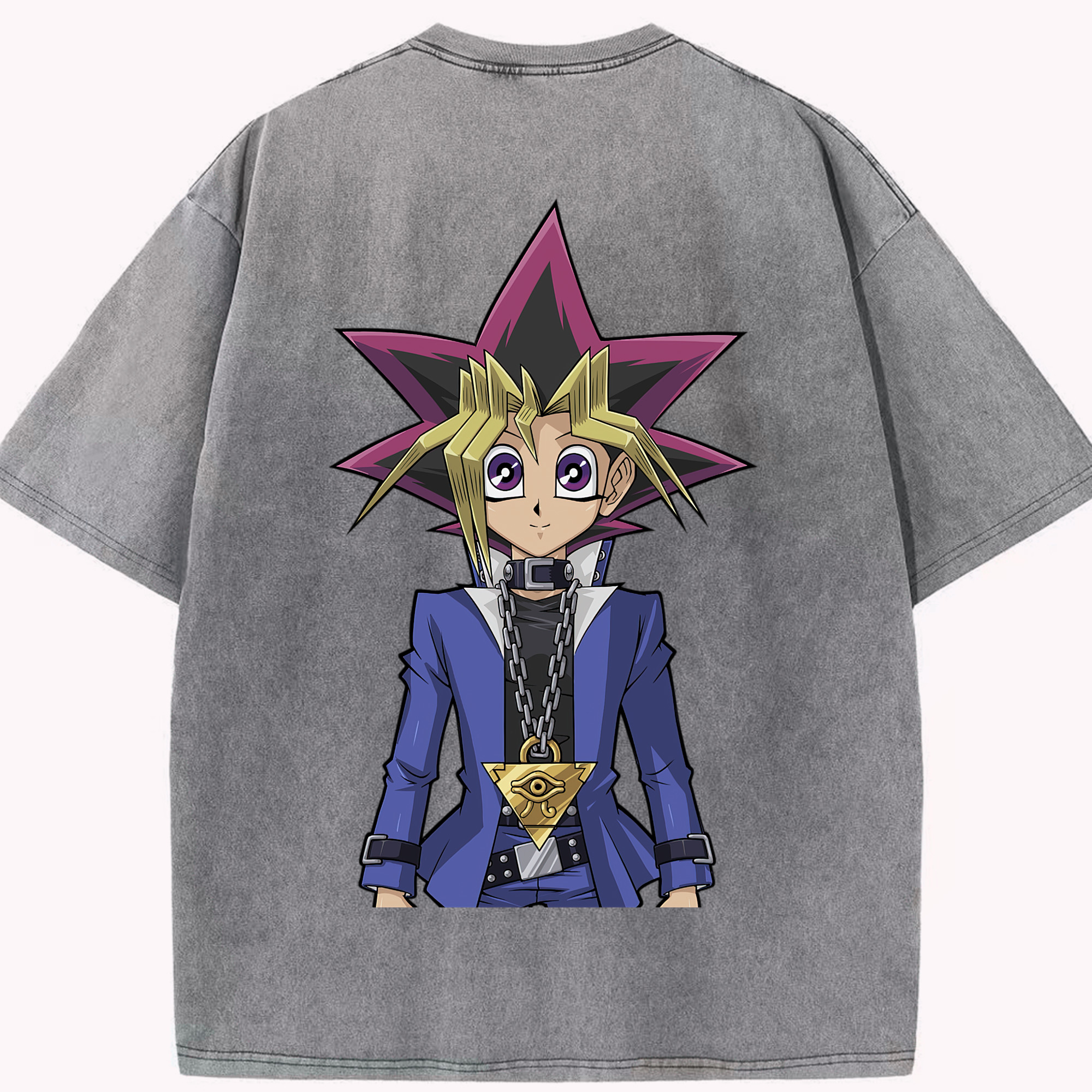 （画像用） 遊☆戯☆王 Yu-Gi-Oh! 綿100% ヴィンテージ風 半袖Tシャツ（背面プリント）