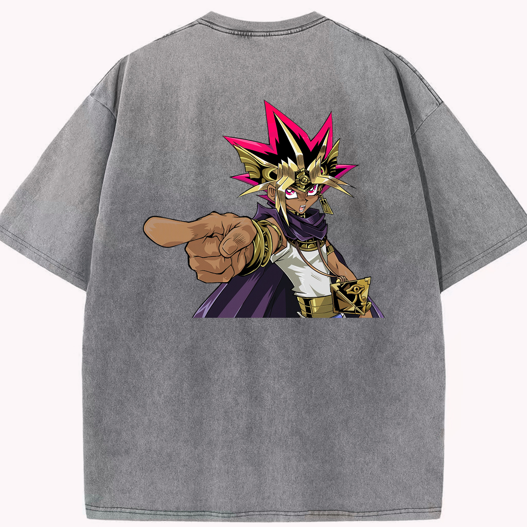 （画像用） 遊☆戯☆王 Yu-Gi-Oh! 綿100% ヴィンテージ風 半袖Tシャツ（背面プリント）