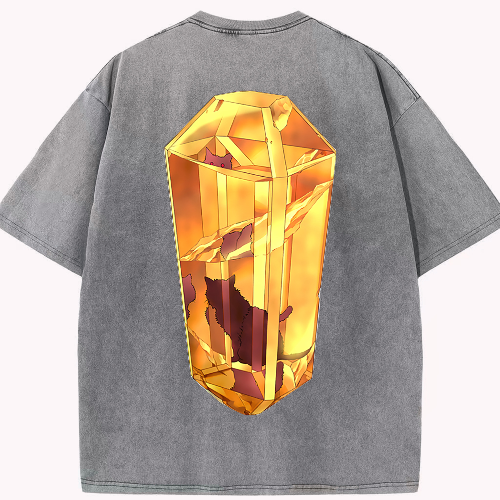 （画像用） 遊☆戯☆王 Yu-Gi-Oh! 綿100% ヴィンテージ風 半袖Tシャツ（背面プリント）