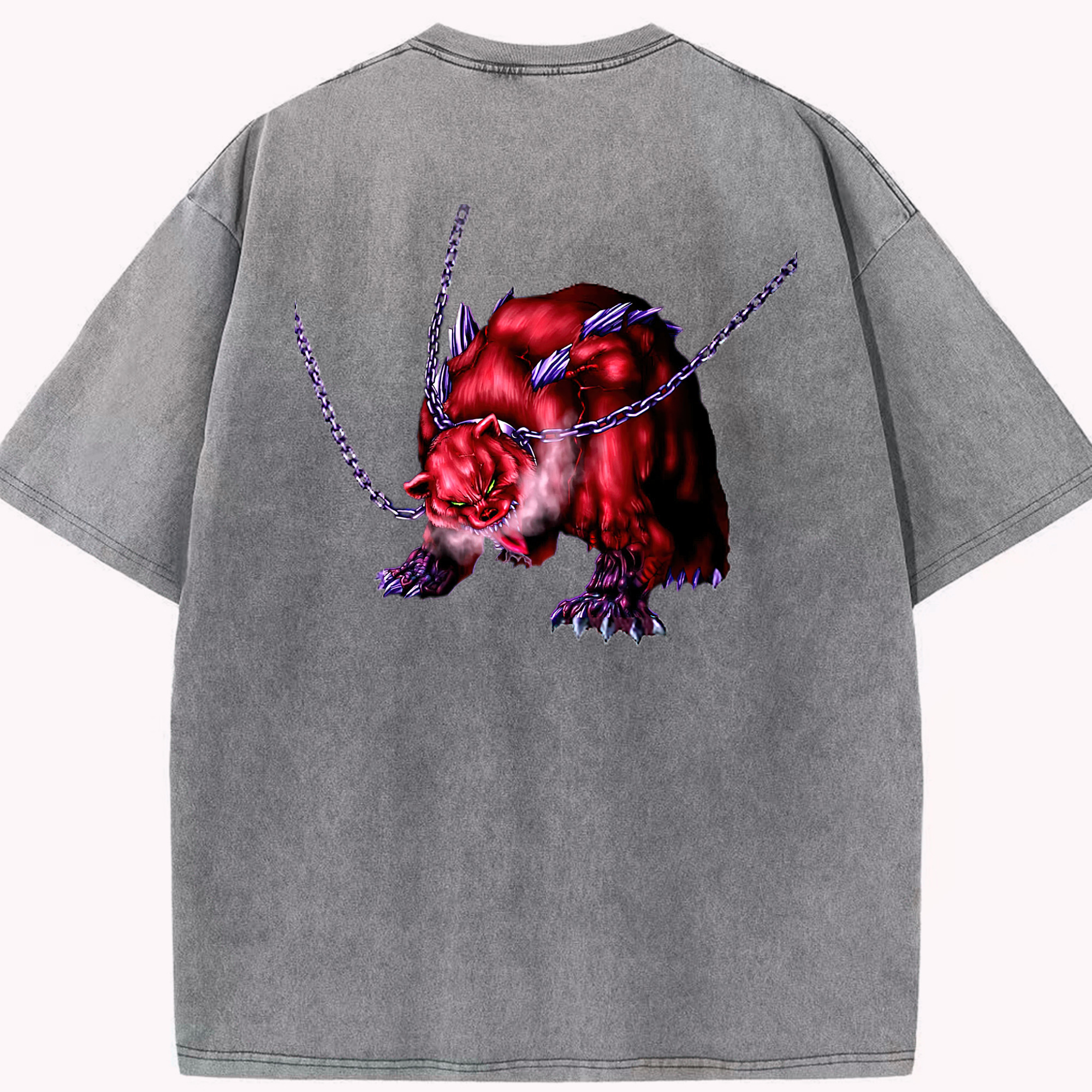（画像用） 遊☆戯☆王 Yu-Gi-Oh! 綿100% ヴィンテージ風 半袖Tシャツ（背面プリント）