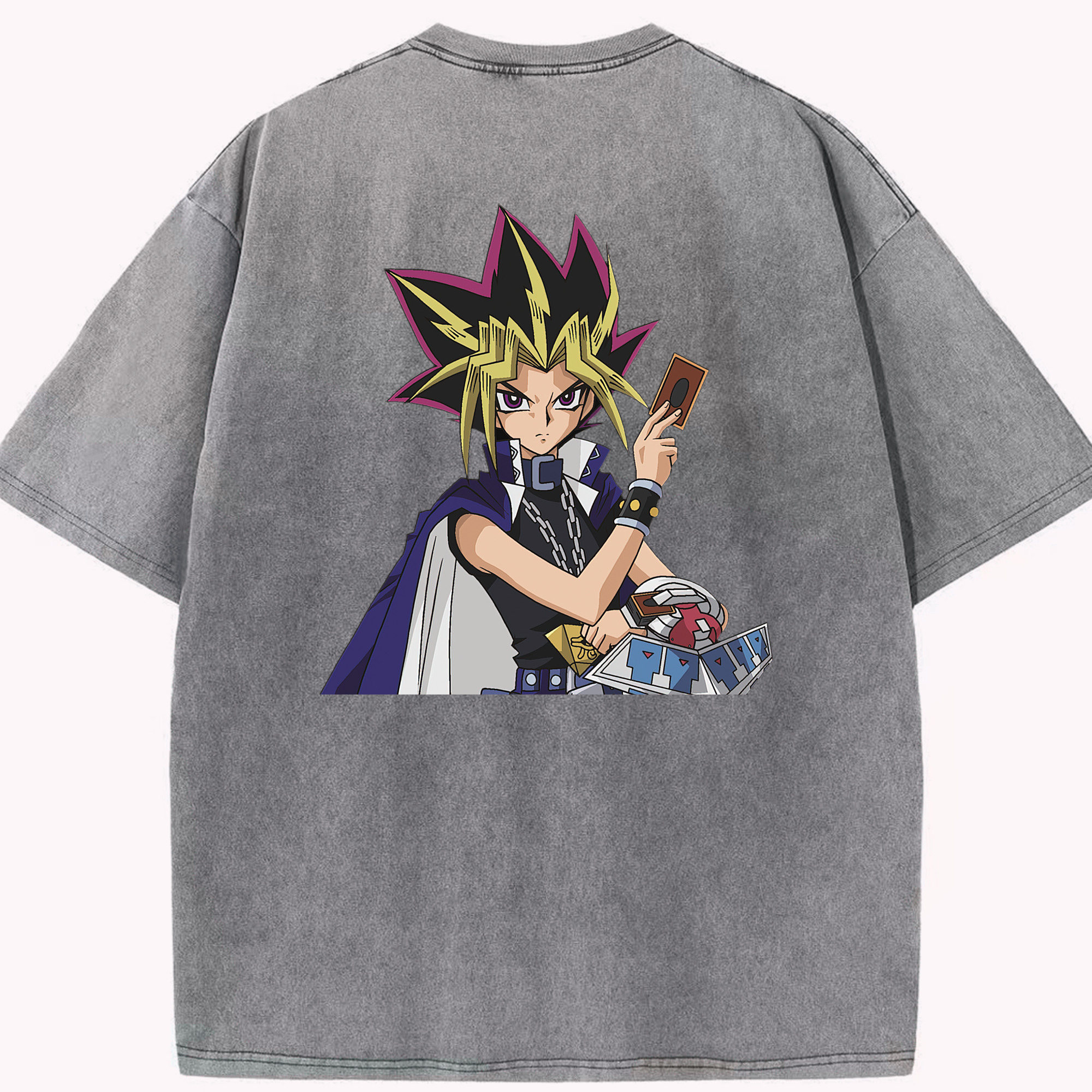 （画像用） 遊☆戯☆王 Yu-Gi-Oh! 綿100% ヴィンテージ風 半袖Tシャツ（背面プリント）