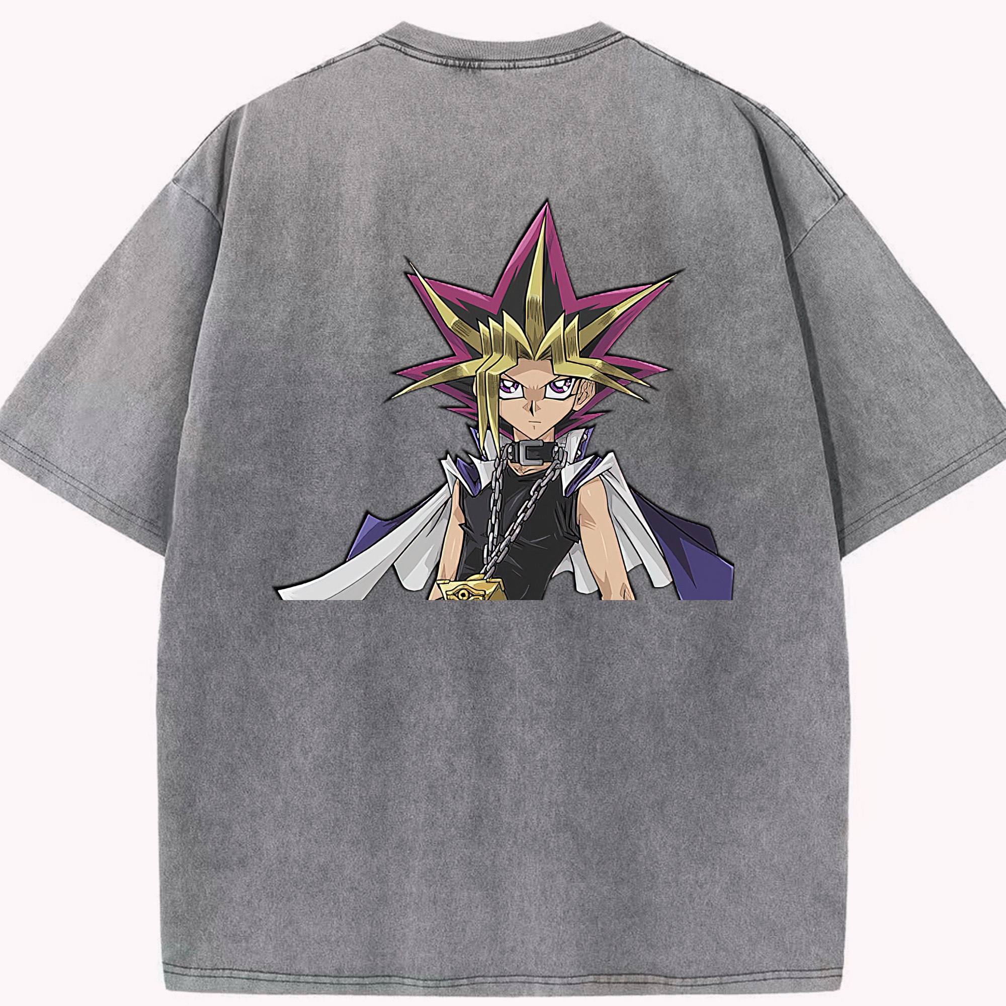 （画像用） 遊☆戯☆王 Yu-Gi-Oh! 綿100% ヴィンテージ風 半袖Tシャツ（背面プリント）