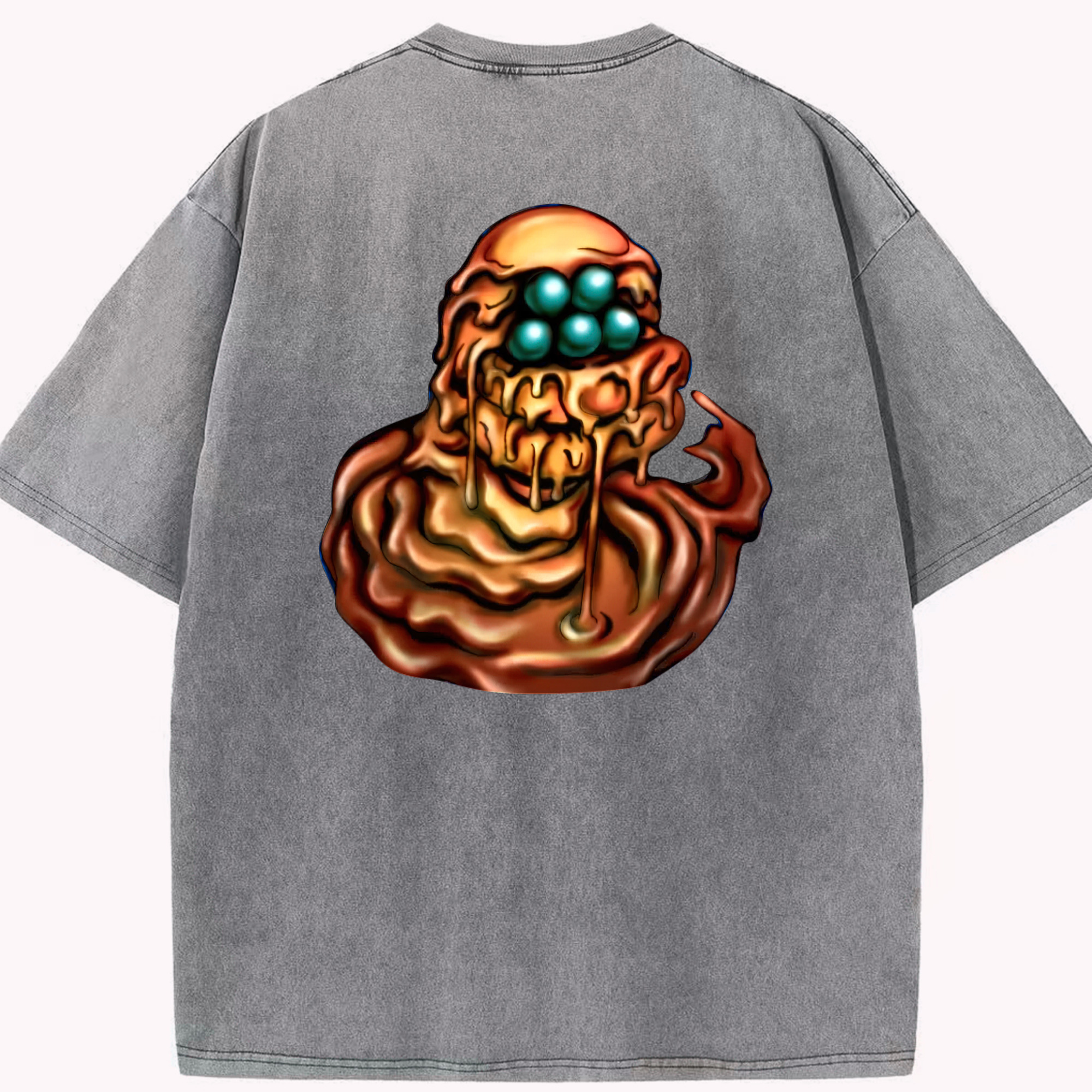 （画像用） 遊☆戯☆王 Yu-Gi-Oh! 綿100% ヴィンテージ風 半袖Tシャツ（背面プリント）